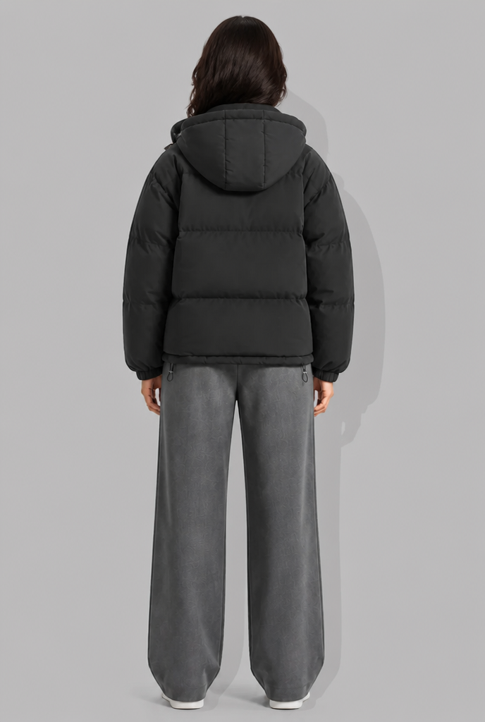 Giacca Donna Imbottita Boxy con Cappuccio Lunghezza Fianco
