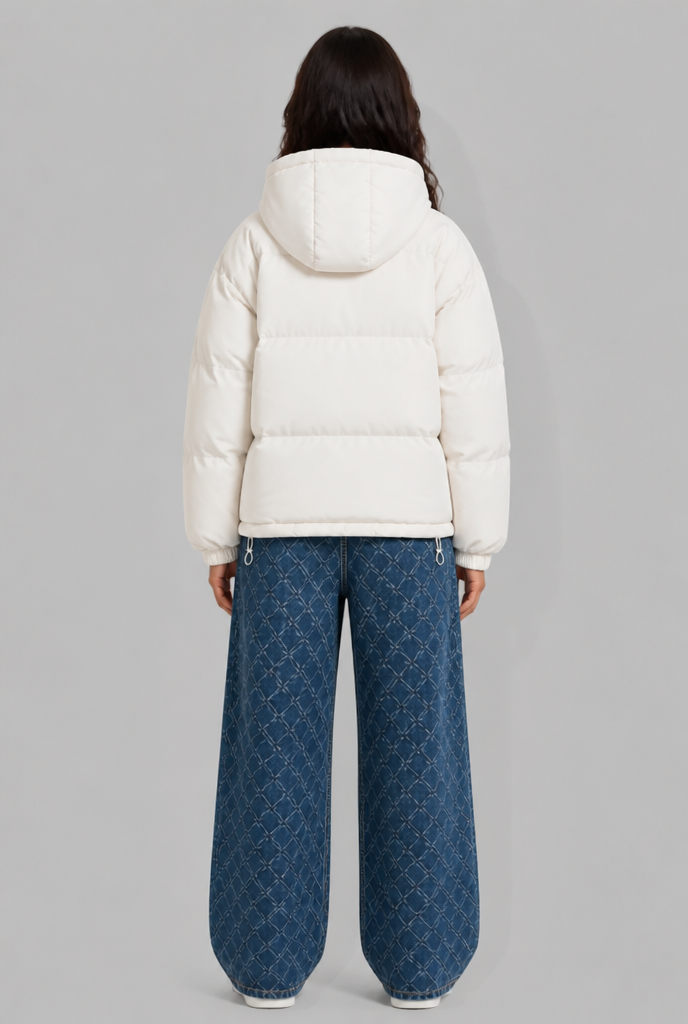 Giacca Donna Imbottita Boxy con Cappuccio Lunghezza Fianco