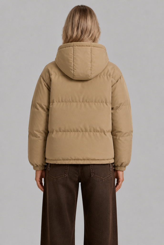 Giacca Donna Imbottita Boxy con Cappuccio Lunghezza Fianco