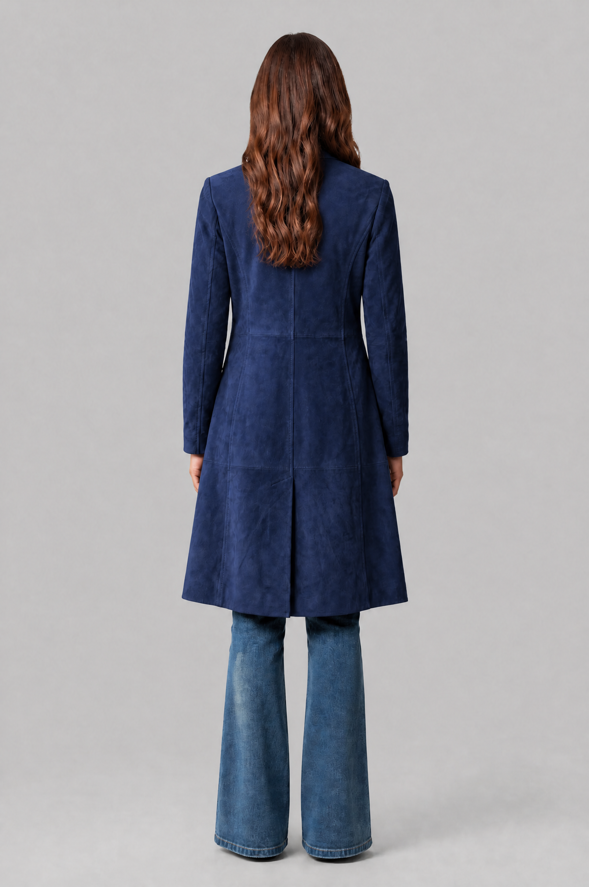 Cappotto Donna Lungo in Camoscio Monopetto Sartoriale al Ginocchio