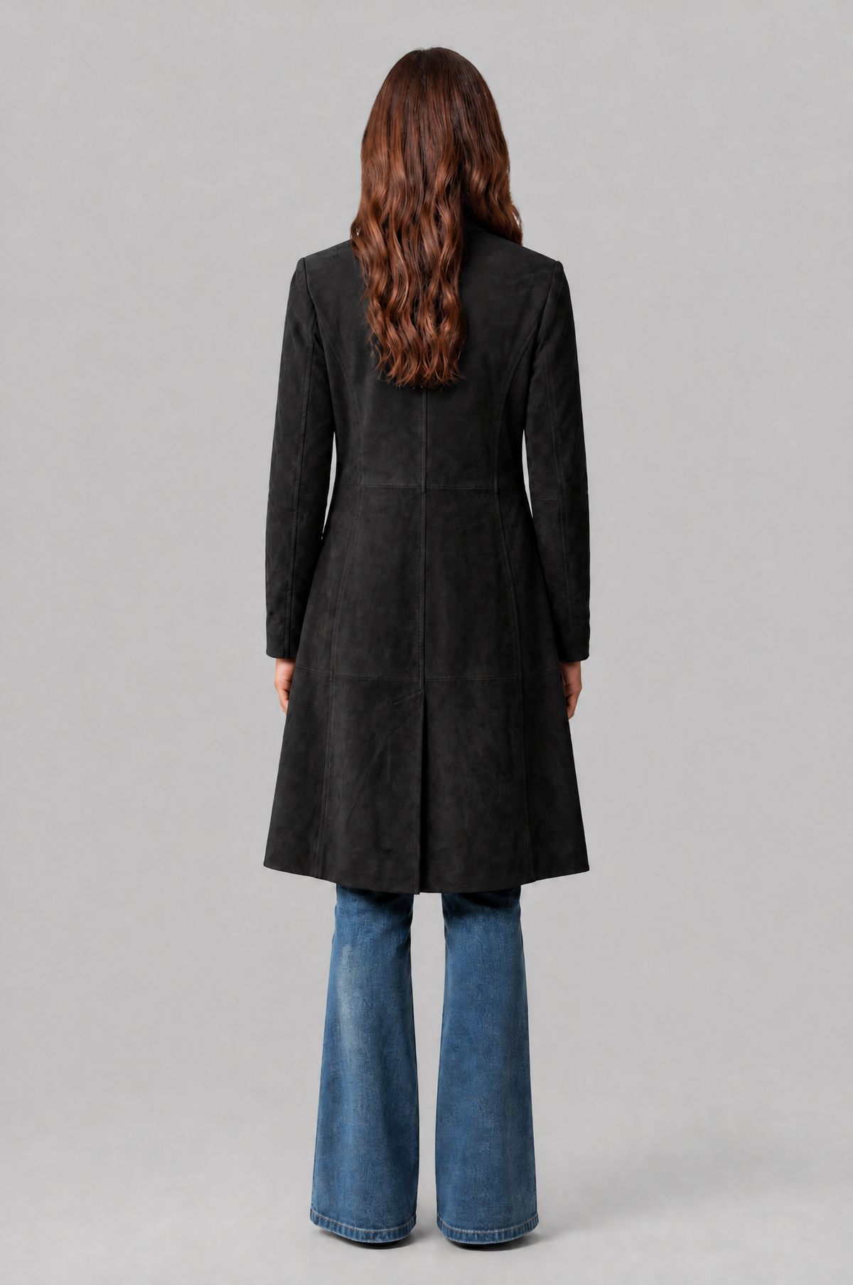 Cappotto Donna Lungo in Camoscio Monopetto Sartoriale al Ginocchio