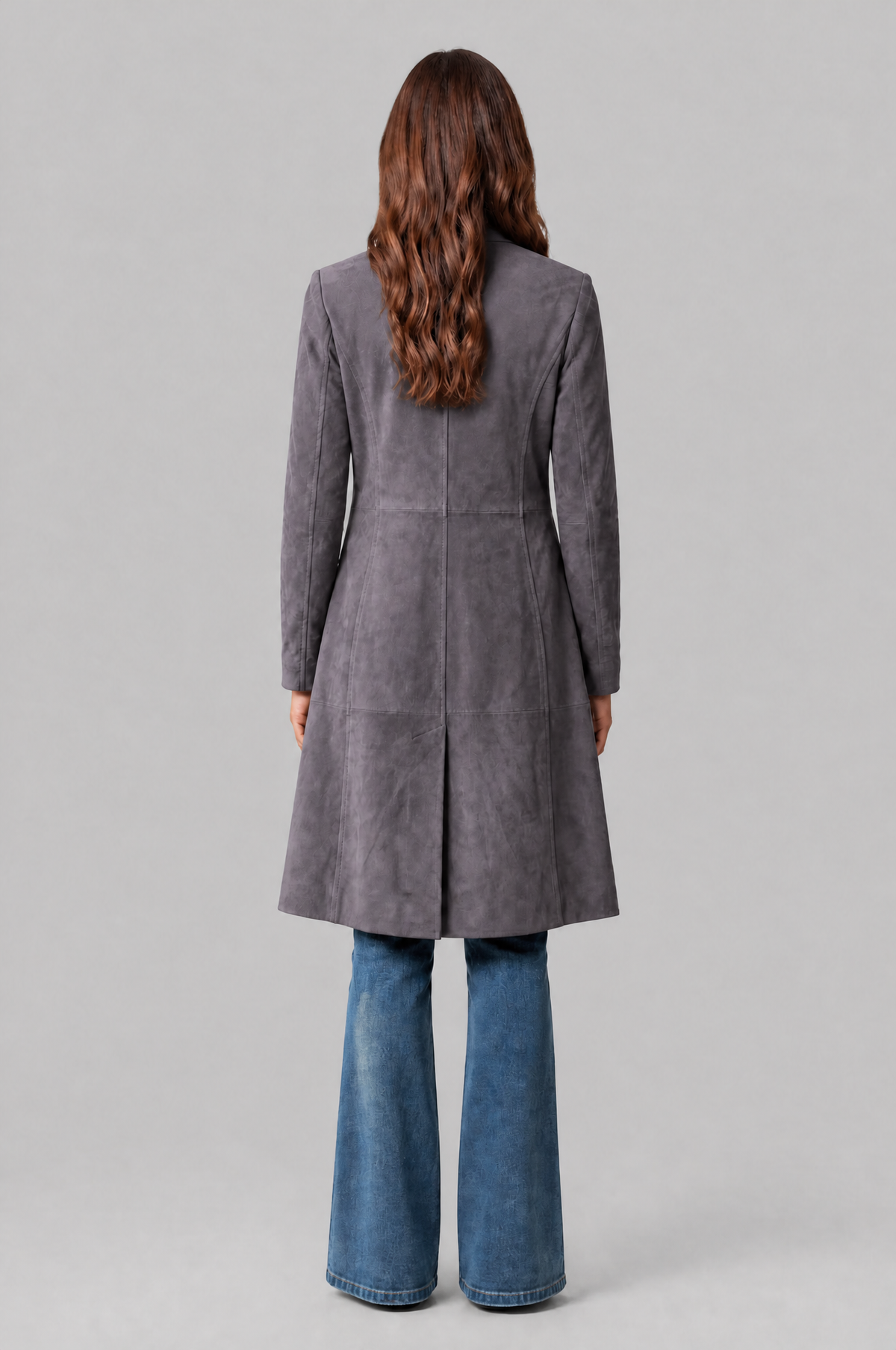 Cappotto Donna Lungo in Camoscio Monopetto Sartoriale al Ginocchio
