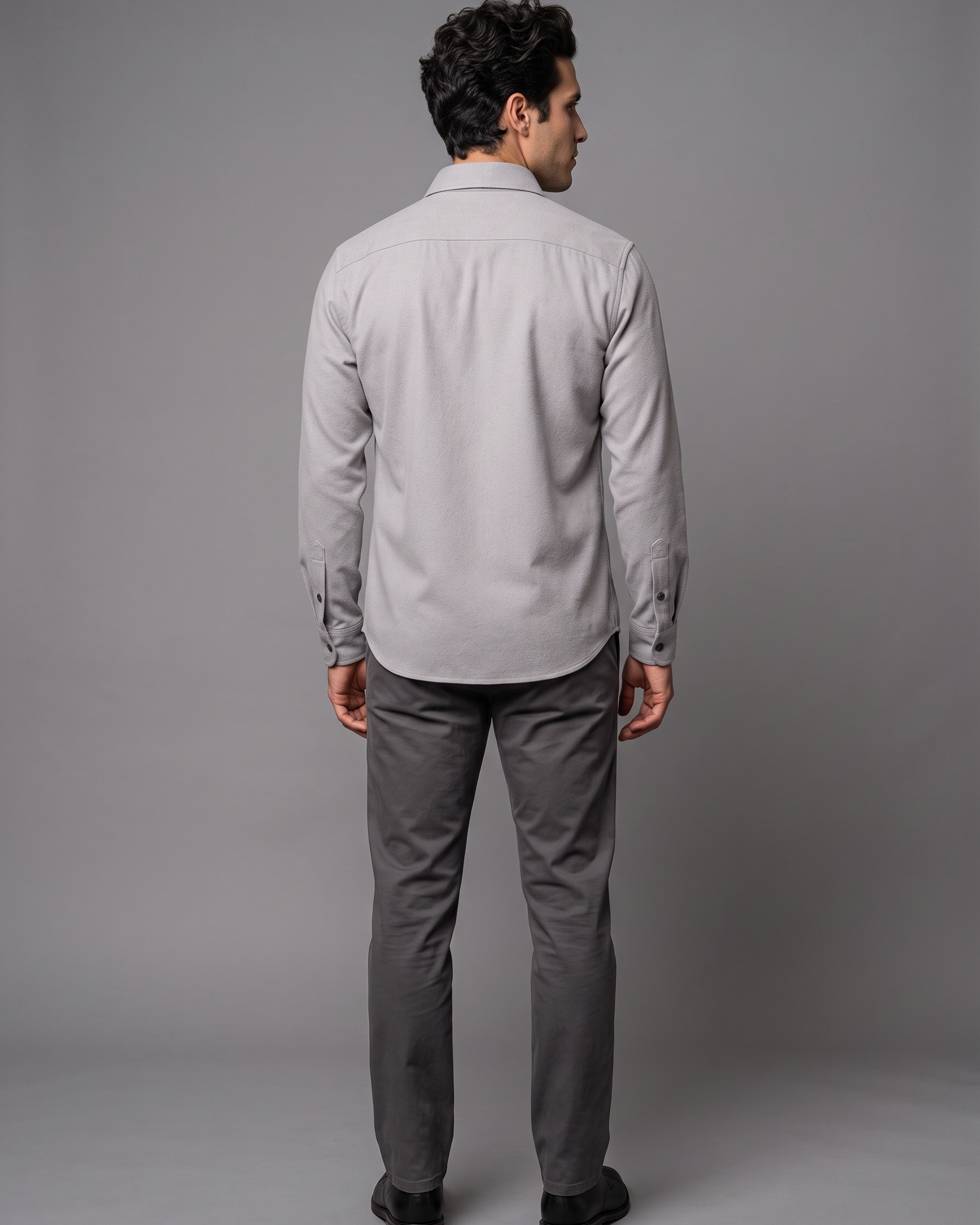 Camicia Giacca Uomo Slim Fit Overshirt Bottoni Tasche al Petto