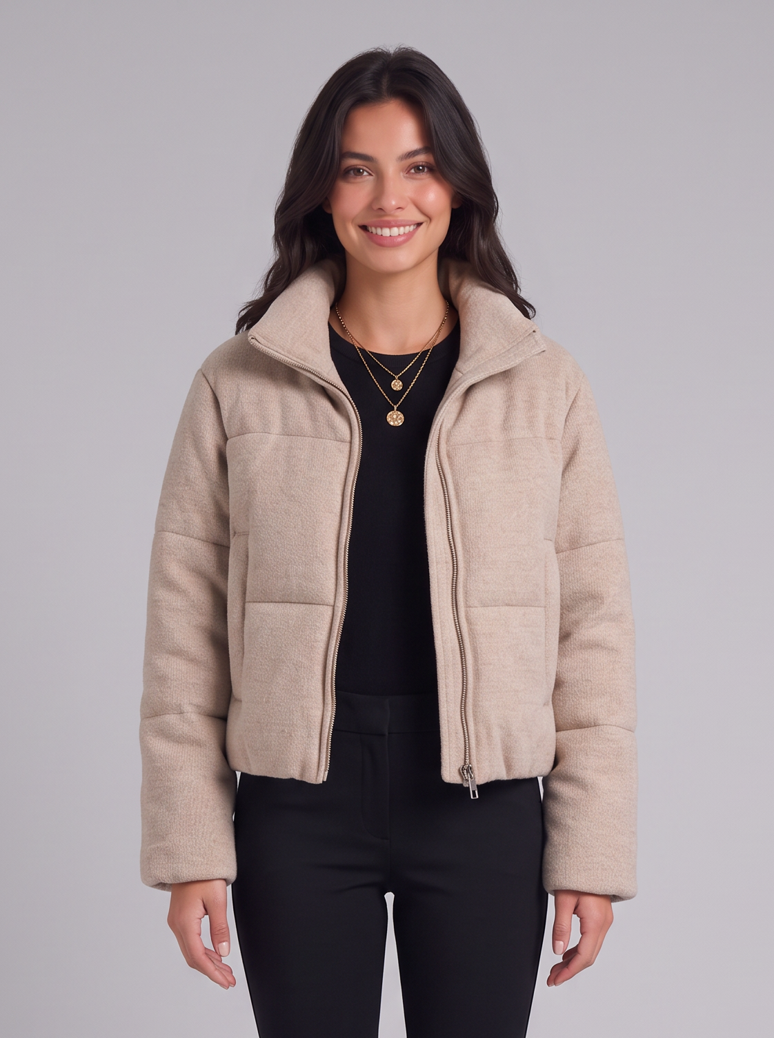 Giacca Donna in Maglia Testurizzata Morbida Silhouette Pulita