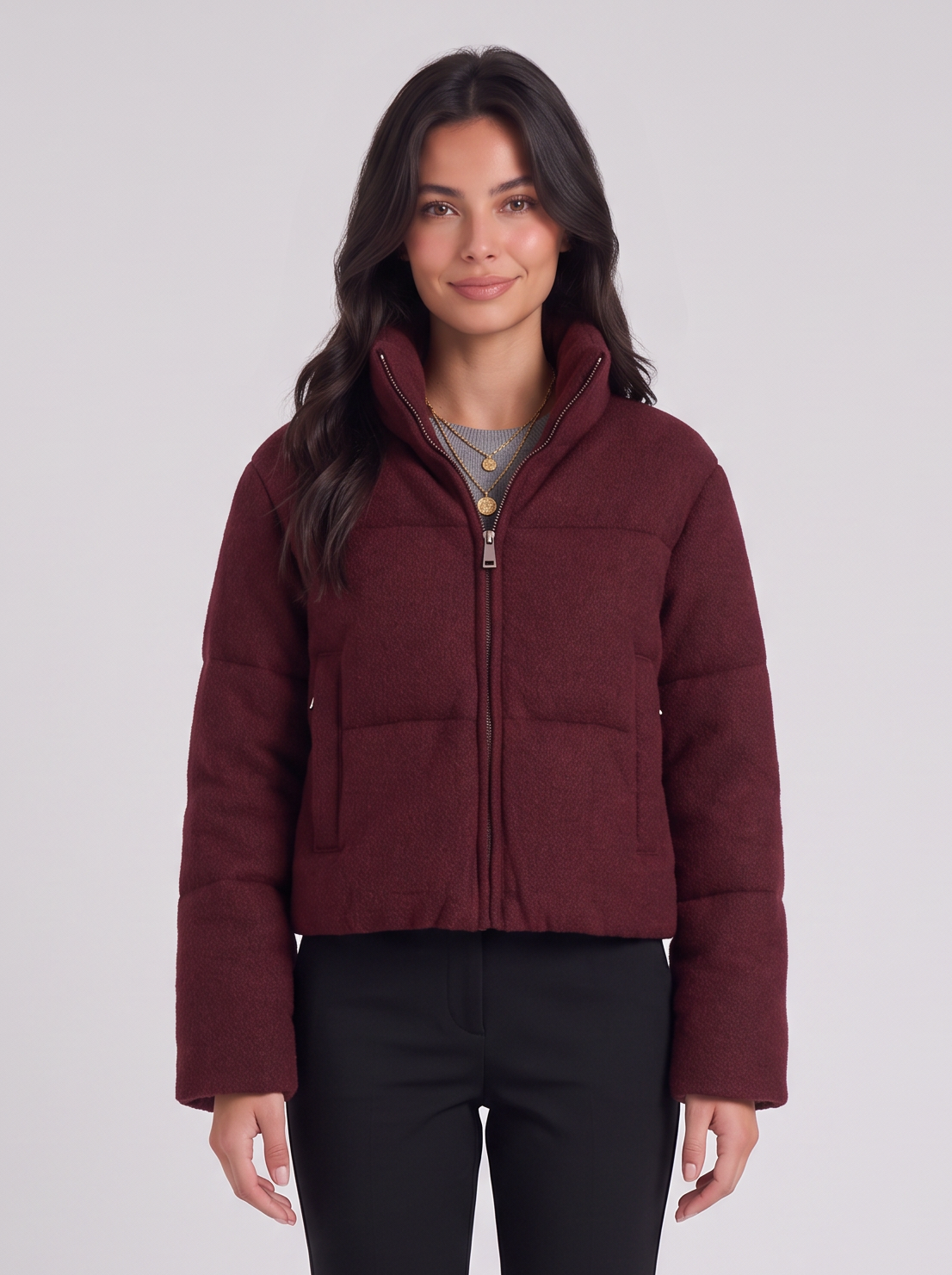 Giacca Donna in Maglia Testurizzata Morbida Silhouette Pulita