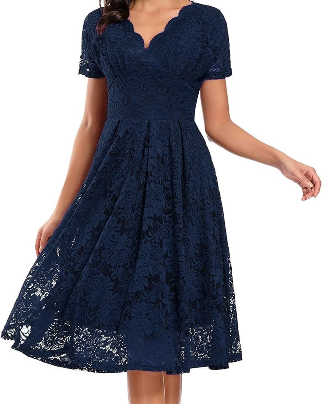 Aurazio Abito Midi con Dettaglio in Pizzo da Donna