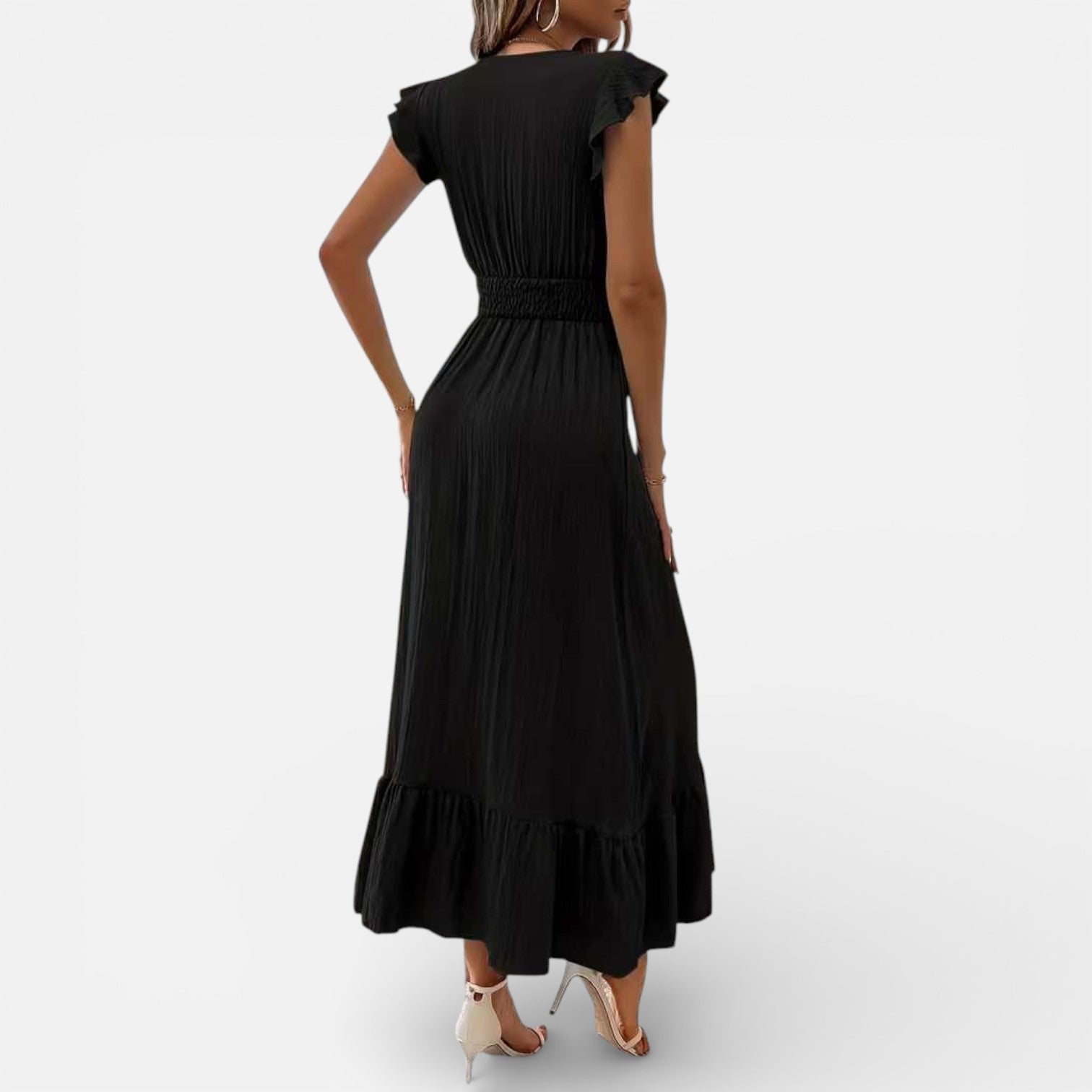 Abito Lungo Donna Smanicato a Portafoglio Elegante