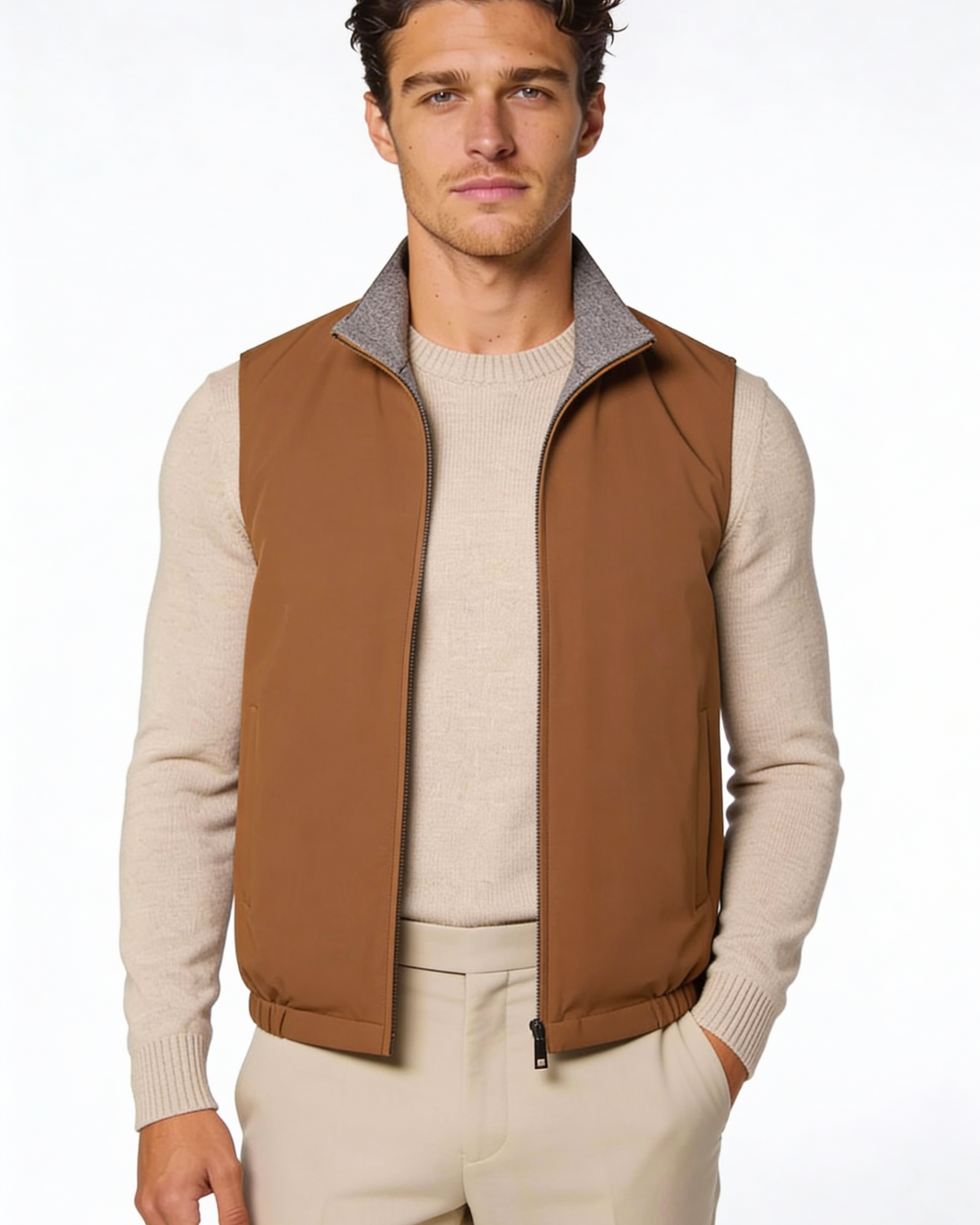 Gilet Uomo Reversibile Leggero Due Look Raffinato