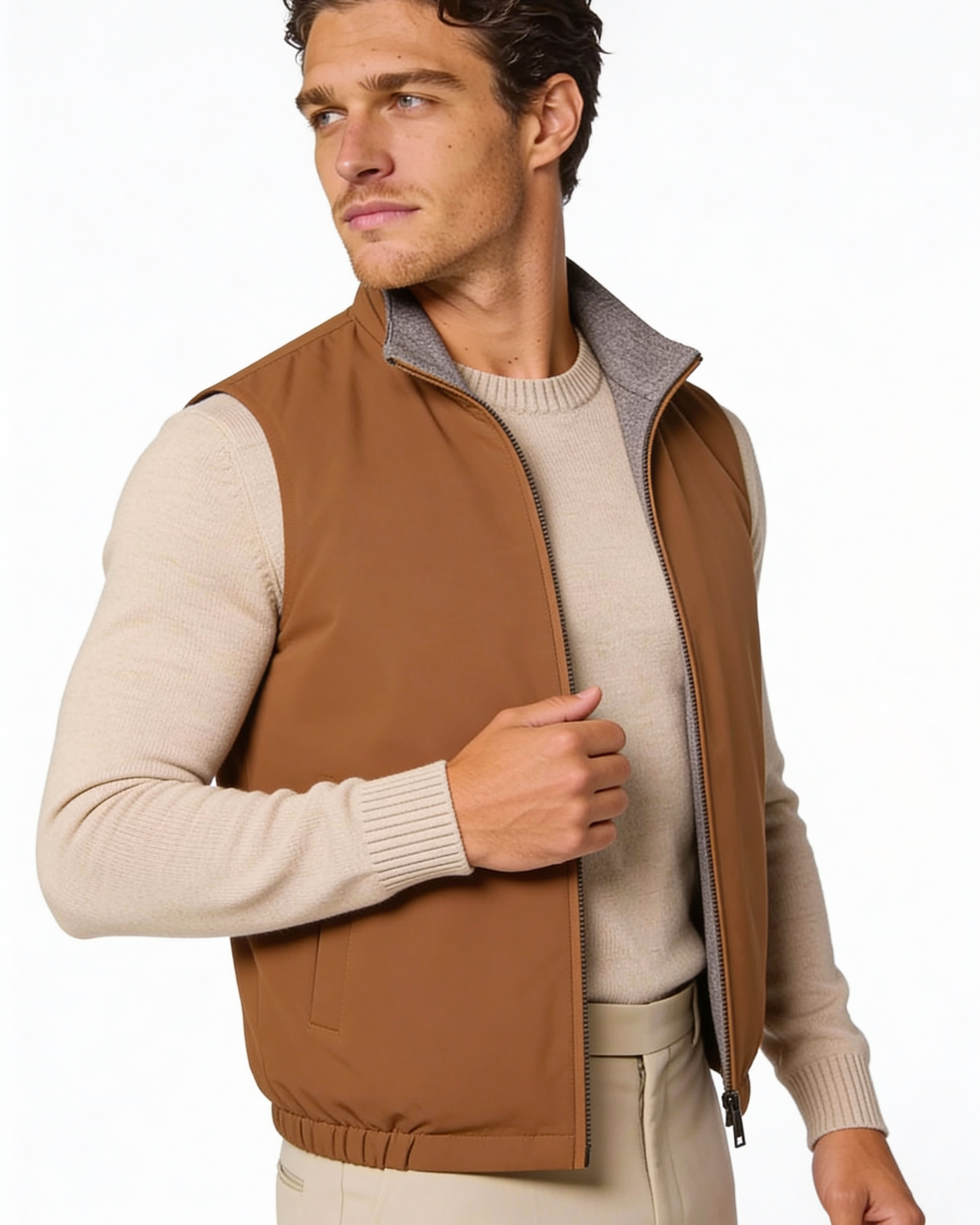 Gilet Uomo Reversibile Leggero Due Look Raffinato