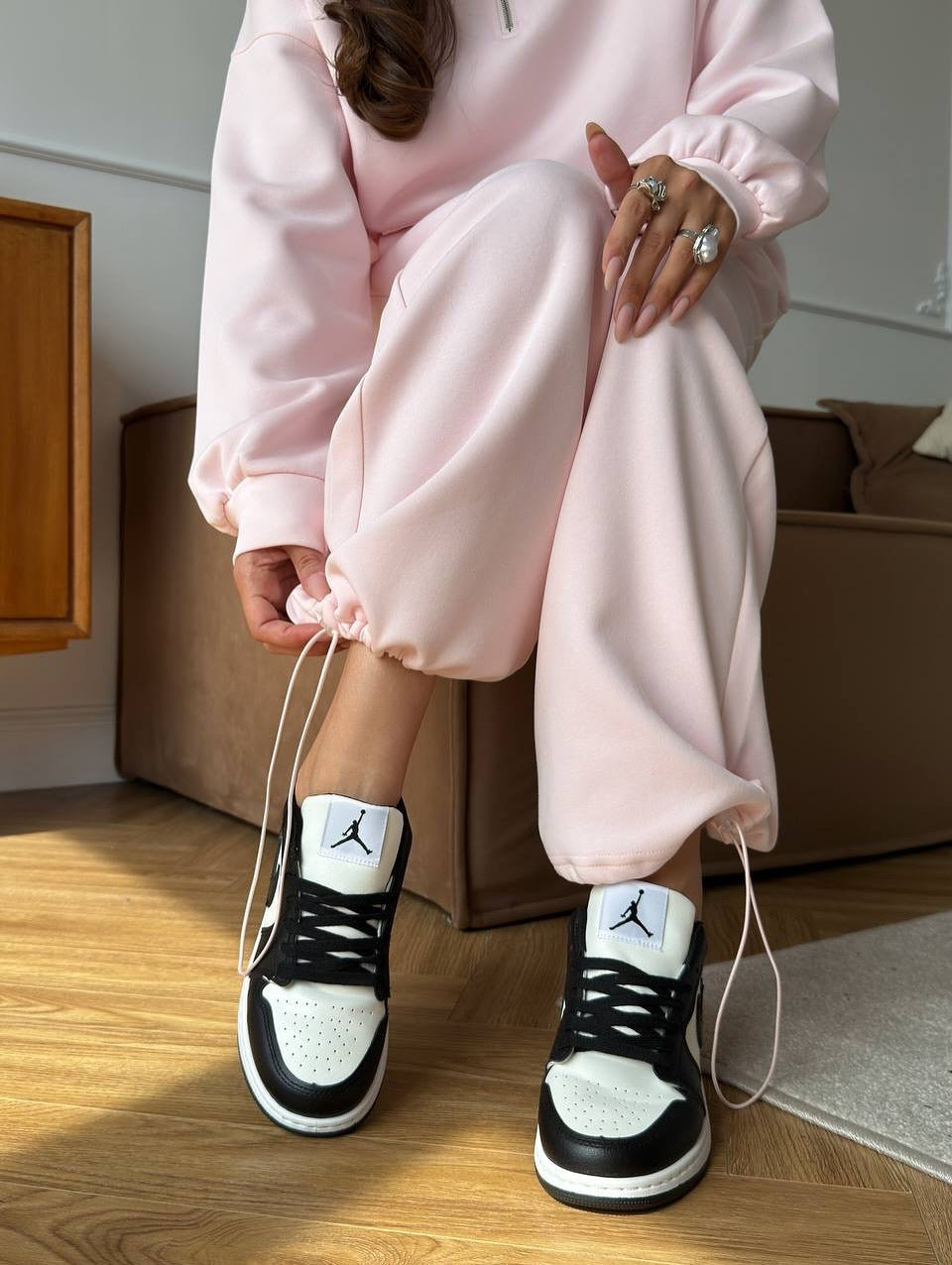 Completo Donna Felpa Mezza Zip e Pantaloni Ampi Coordinato Donna
