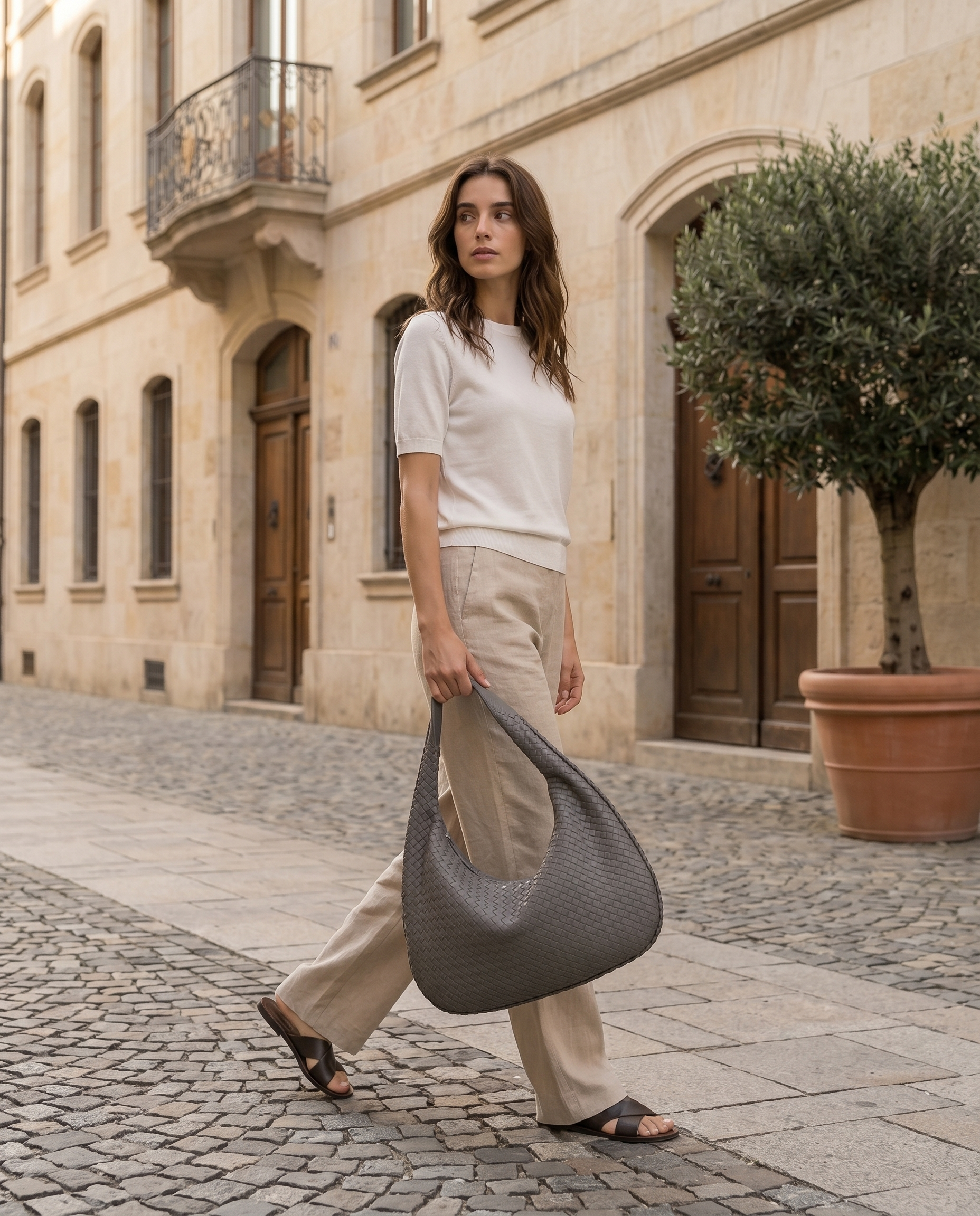 Borsa Donna a Spalla Intrecciata Morbida Capiente