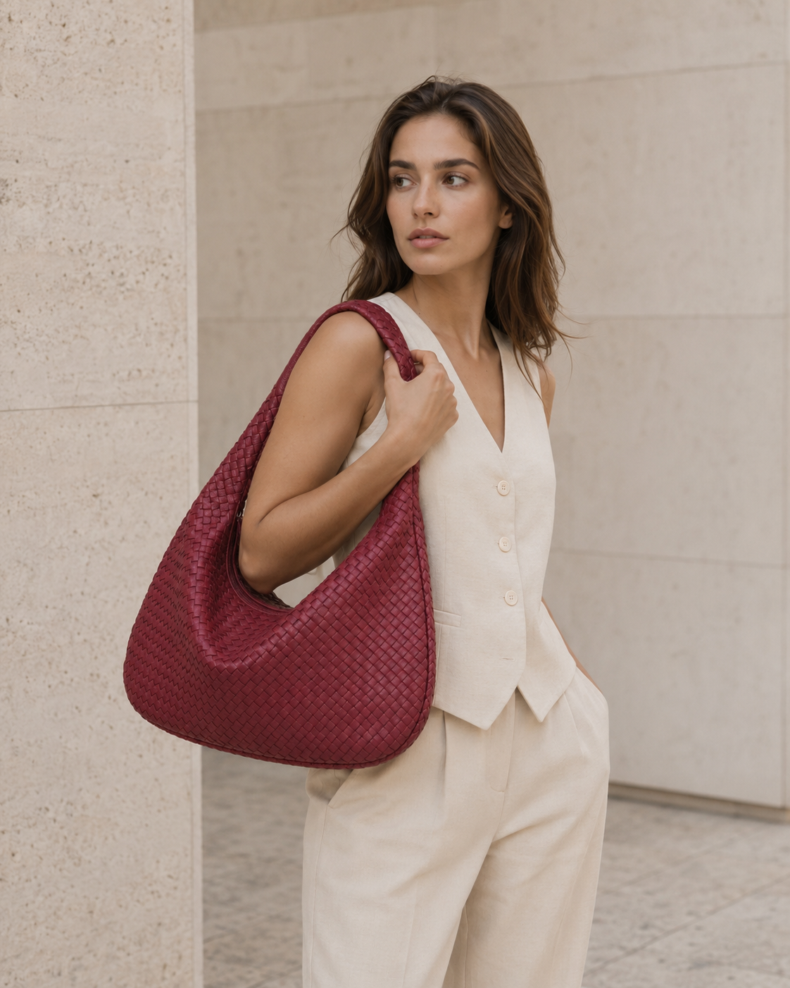 Borsa Donna a Spalla Intrecciata Morbida Capiente