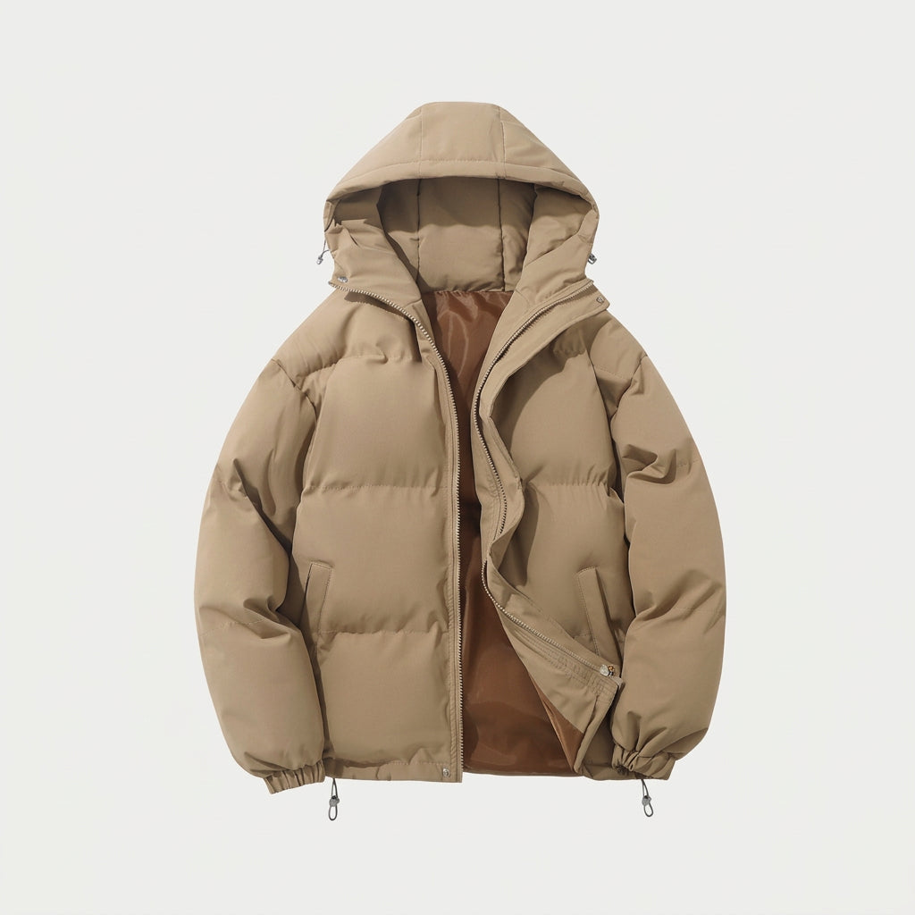 Piumino Bomber Uomo Impermeabile Antivento con Cappuccio