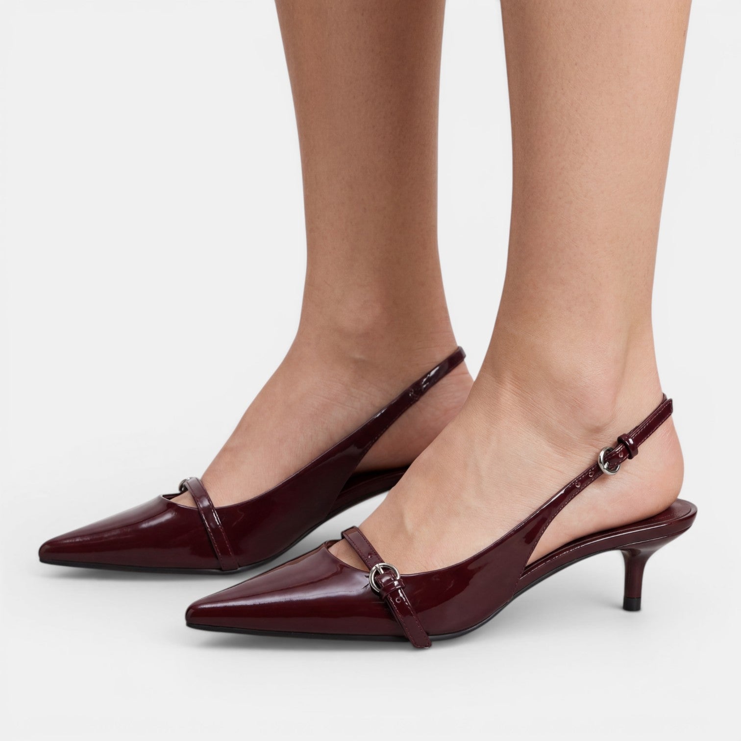 Aurazio Mules Slingback Bordeaux Tacco Elegante per Donna
