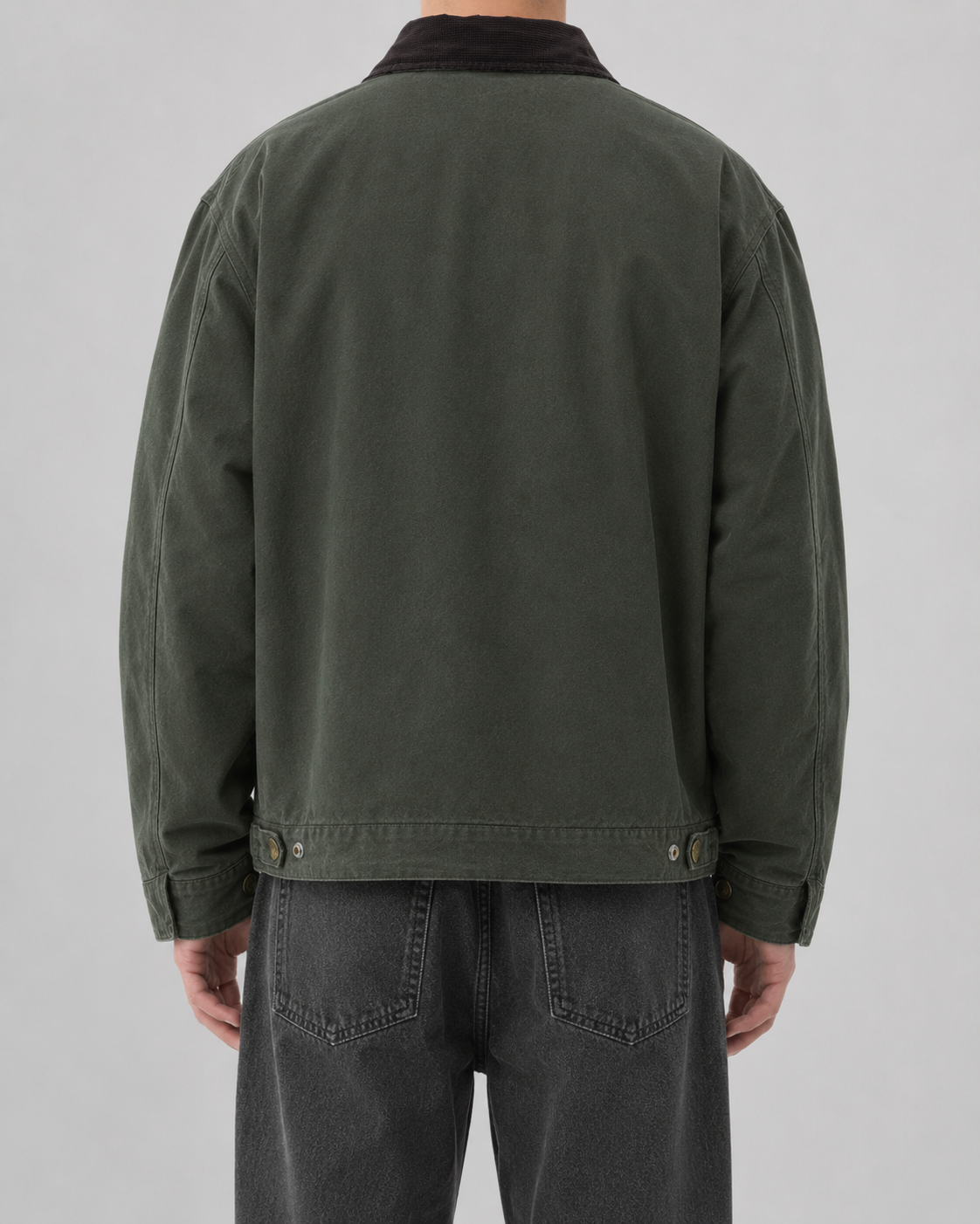 Giacca Uomo Barn Jacket in Canvas Colletto Velluto a Coste