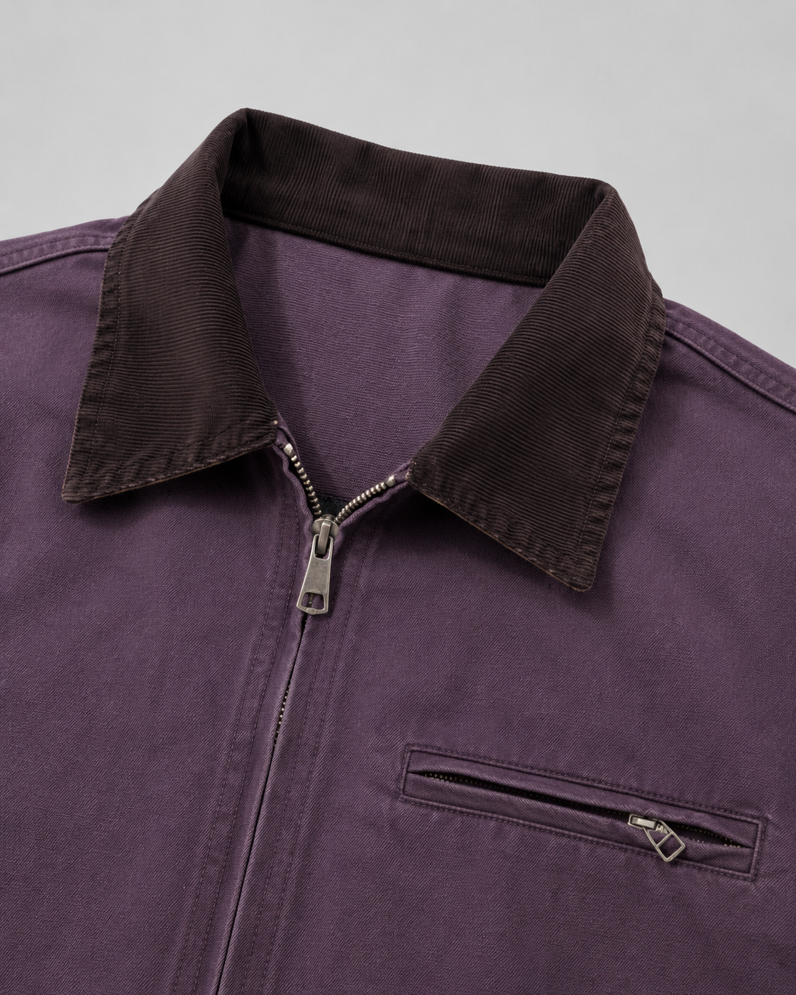 Giacca Uomo Barn Jacket in Canvas Colletto Velluto a Coste