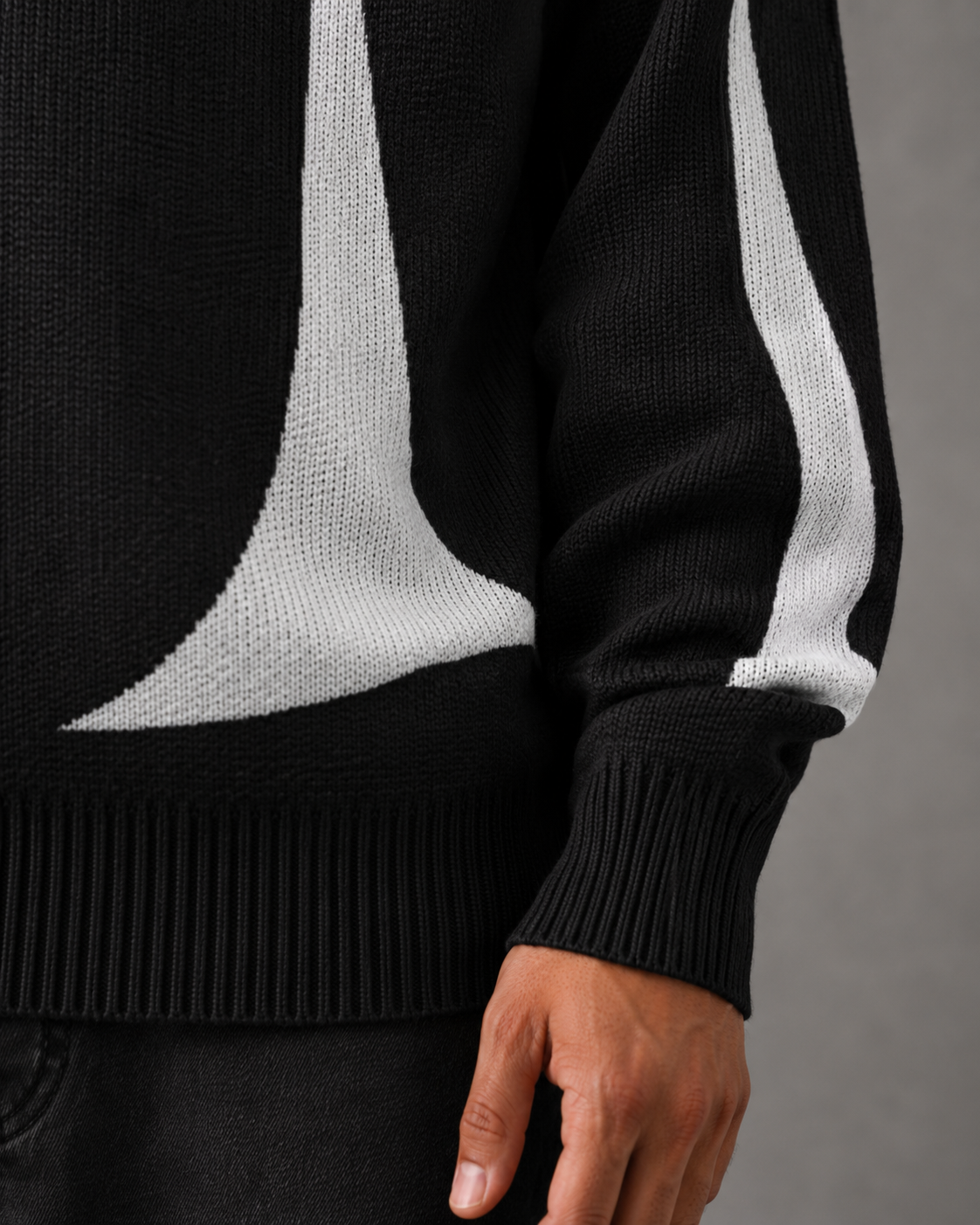 Maglione Uomo Girocollo Grafica in Maglia Streetwear
