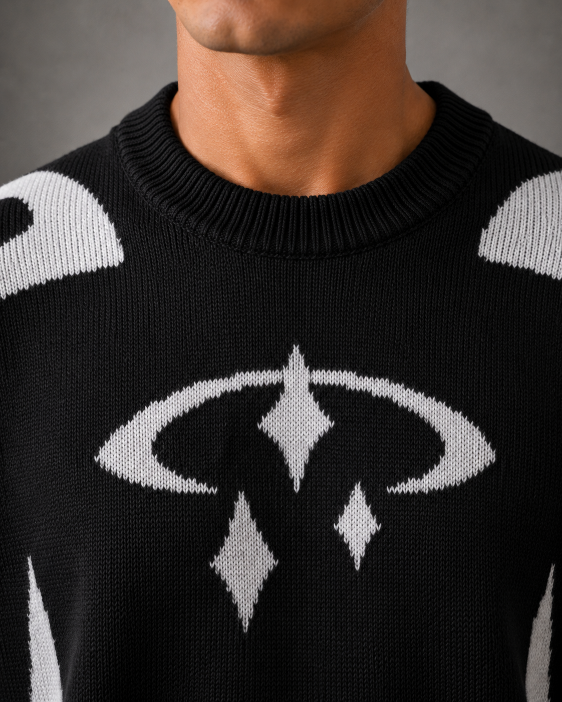 Maglione Uomo Girocollo Grafica in Maglia Streetwear