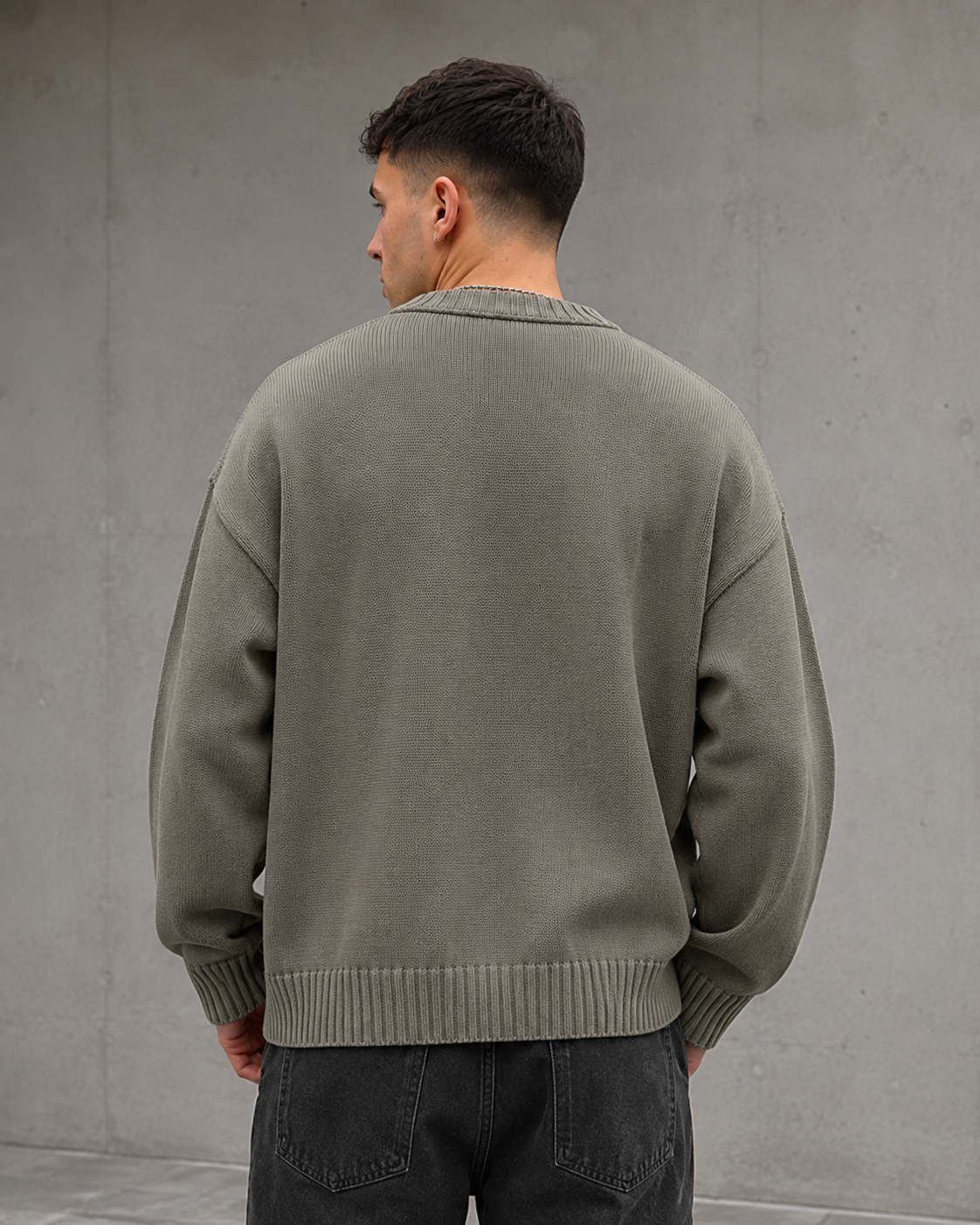 Maglione Uomo Girocollo Rilassato Cuore Spezzato Streetwear