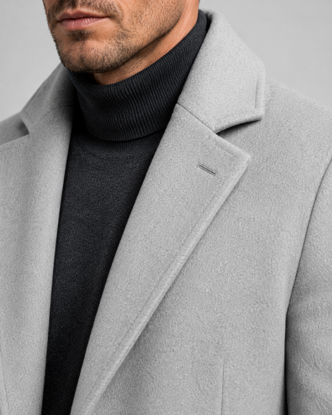 Cappotto Uomo Lungo Monopetto Revers Taglio Sartoriale