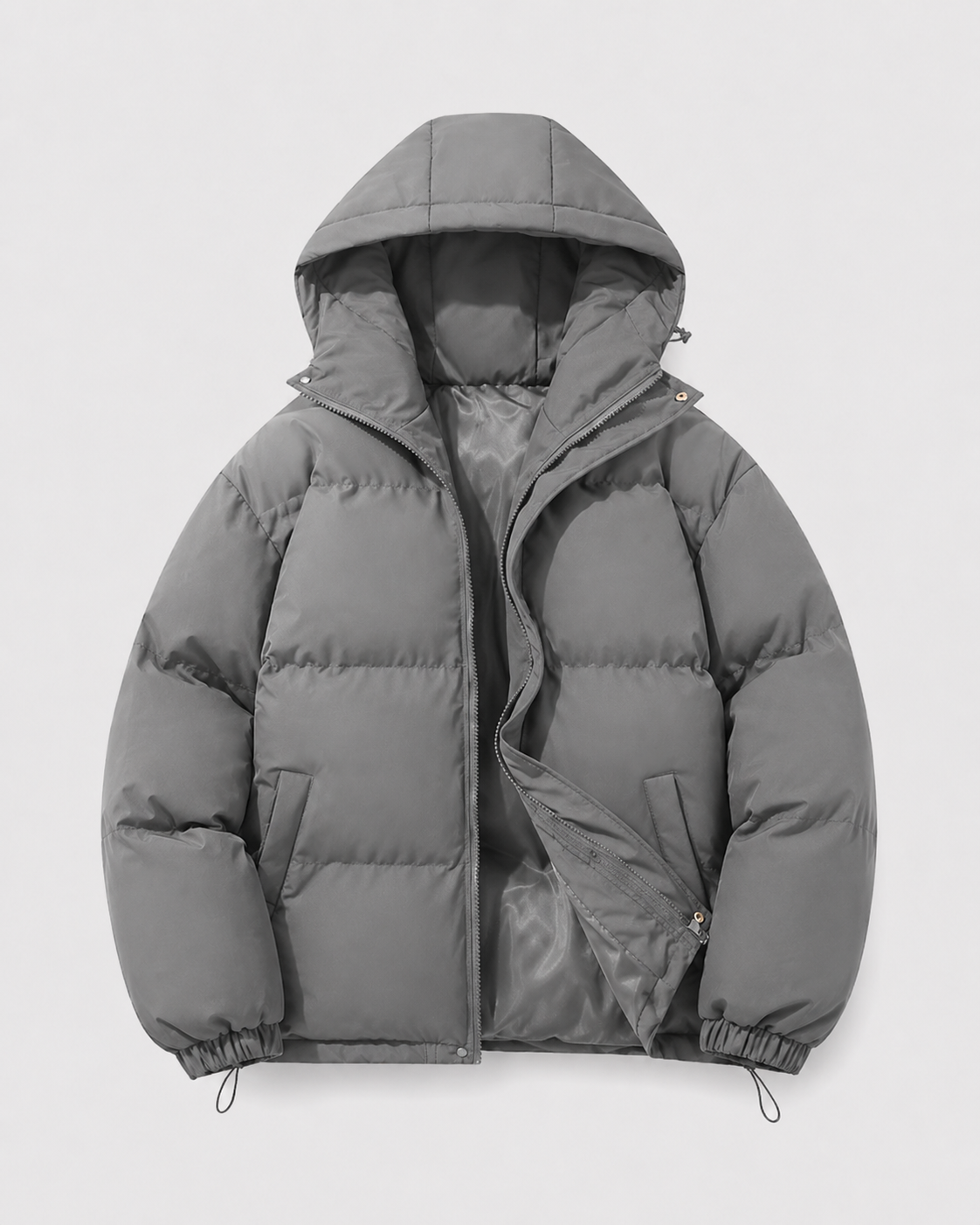 Giacca Uomo Imbottita Oversize Cappuccio Orlo con Coulisse