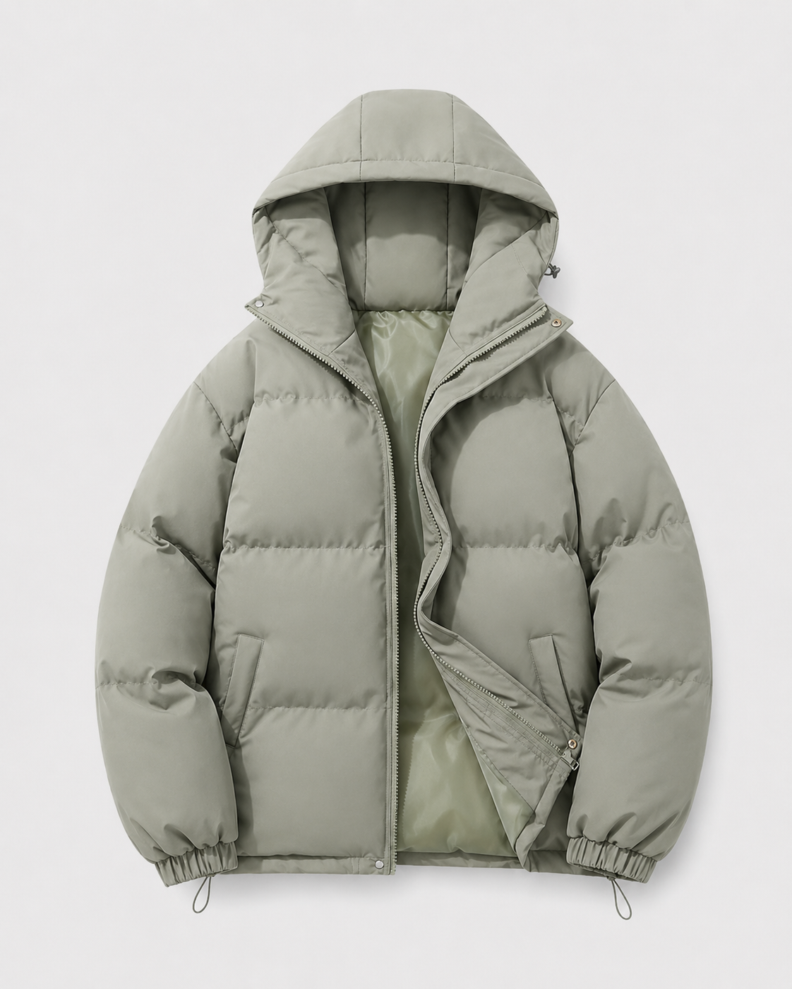 Giacca Uomo Imbottita Oversize Cappuccio Orlo con Coulisse