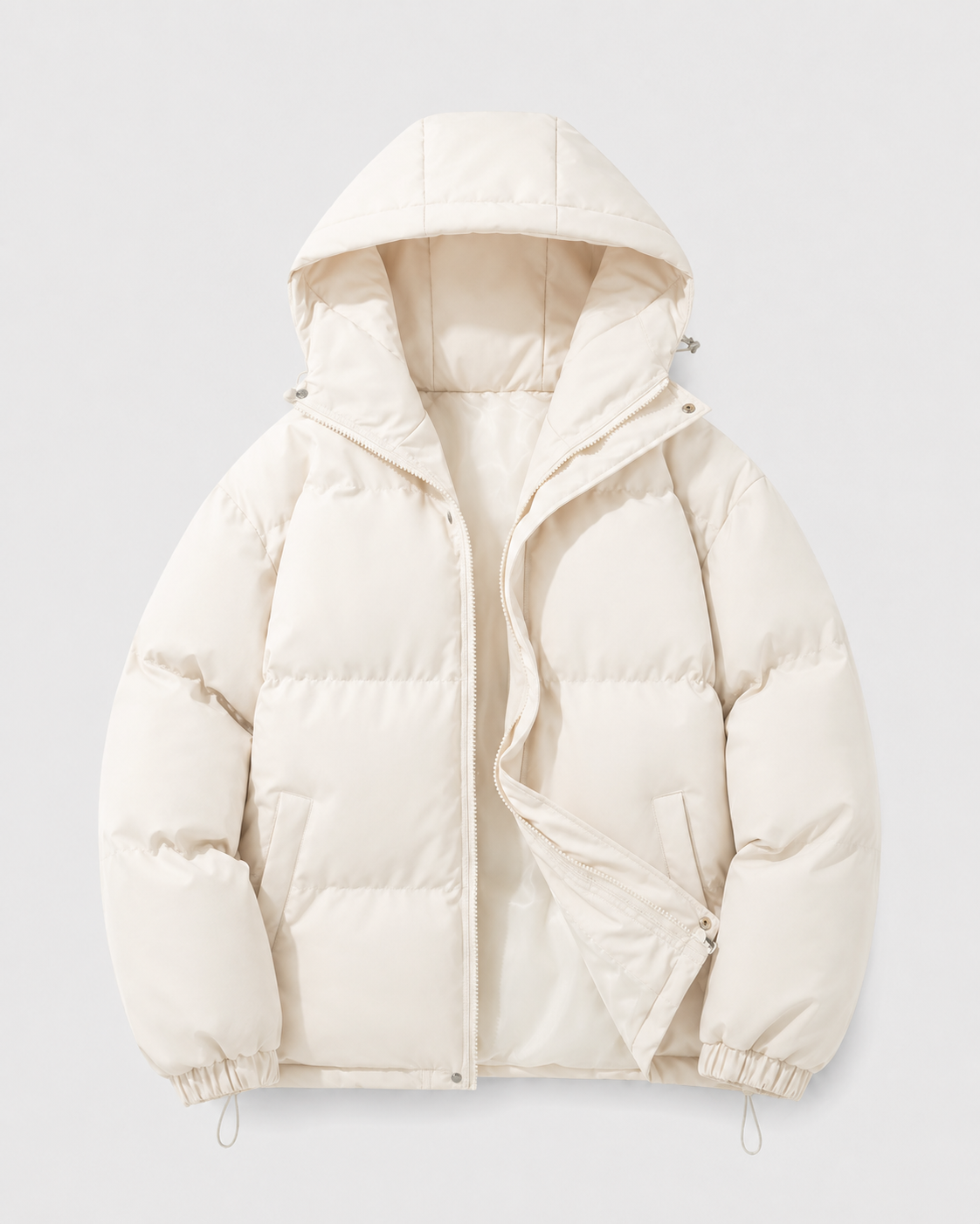 Giacca Uomo Imbottita Oversize Cappuccio Orlo con Coulisse