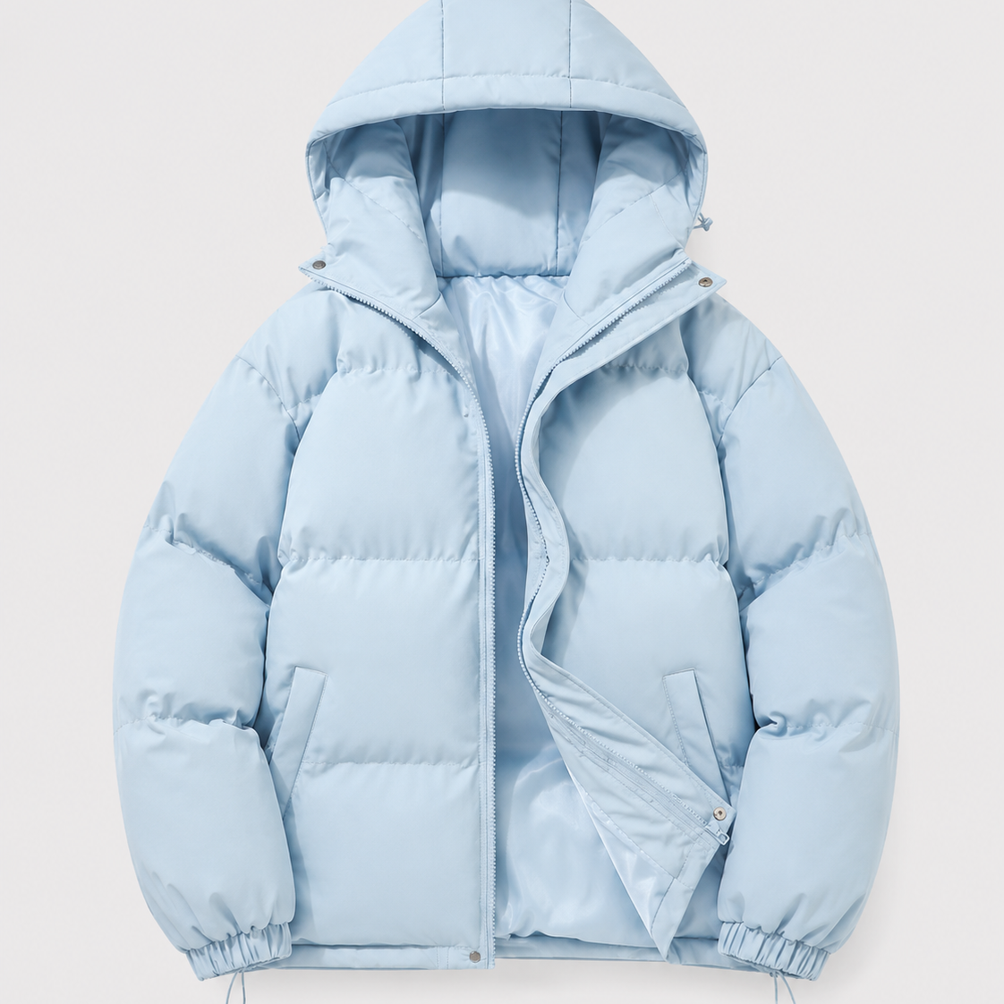Giacca Uomo Imbottita Oversize Cappuccio Orlo con Coulisse