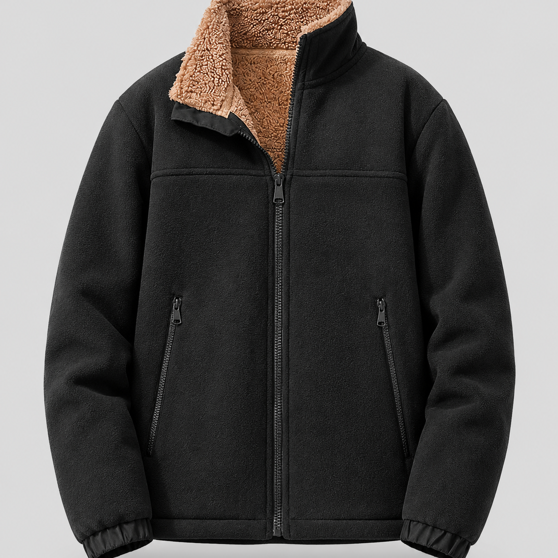 Giacca Uomo in Pile Foderata Sherpa Zip Integrale