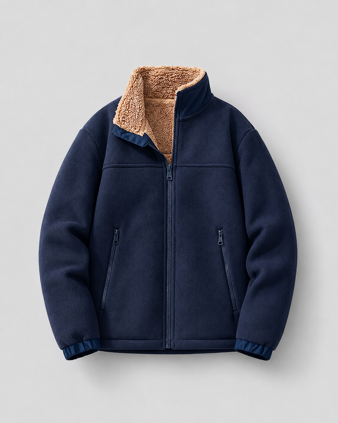Giacca Uomo in Pile Foderata Sherpa Zip Integrale