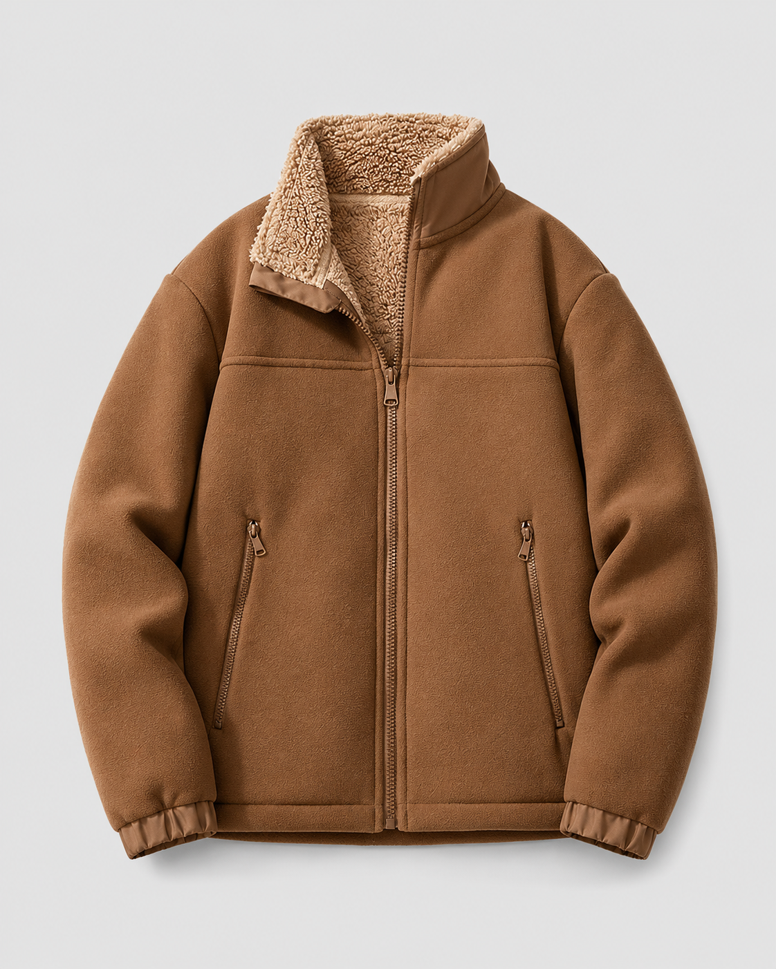 Giacca Uomo in Pile Foderata Sherpa Zip Integrale