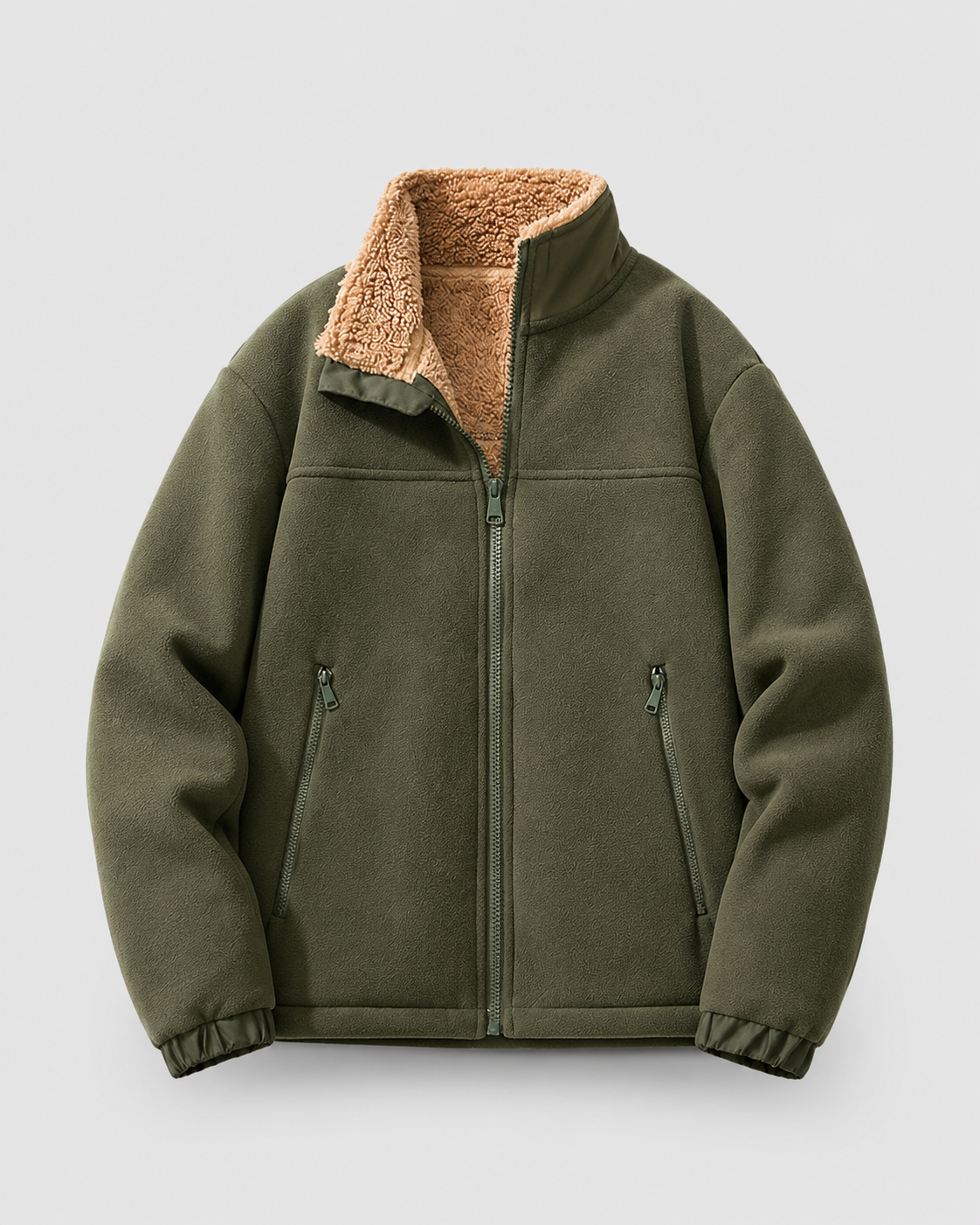 Giacca Uomo in Pile Foderata Sherpa Zip Integrale