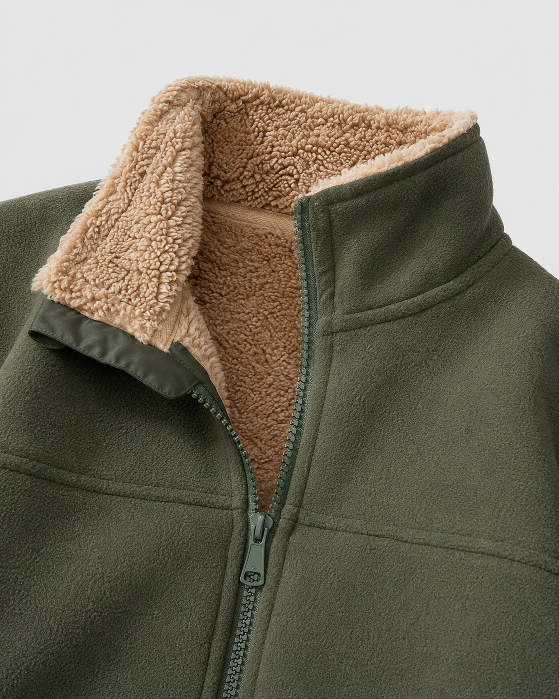 Giacca Uomo in Pile Foderata Sherpa Zip Integrale