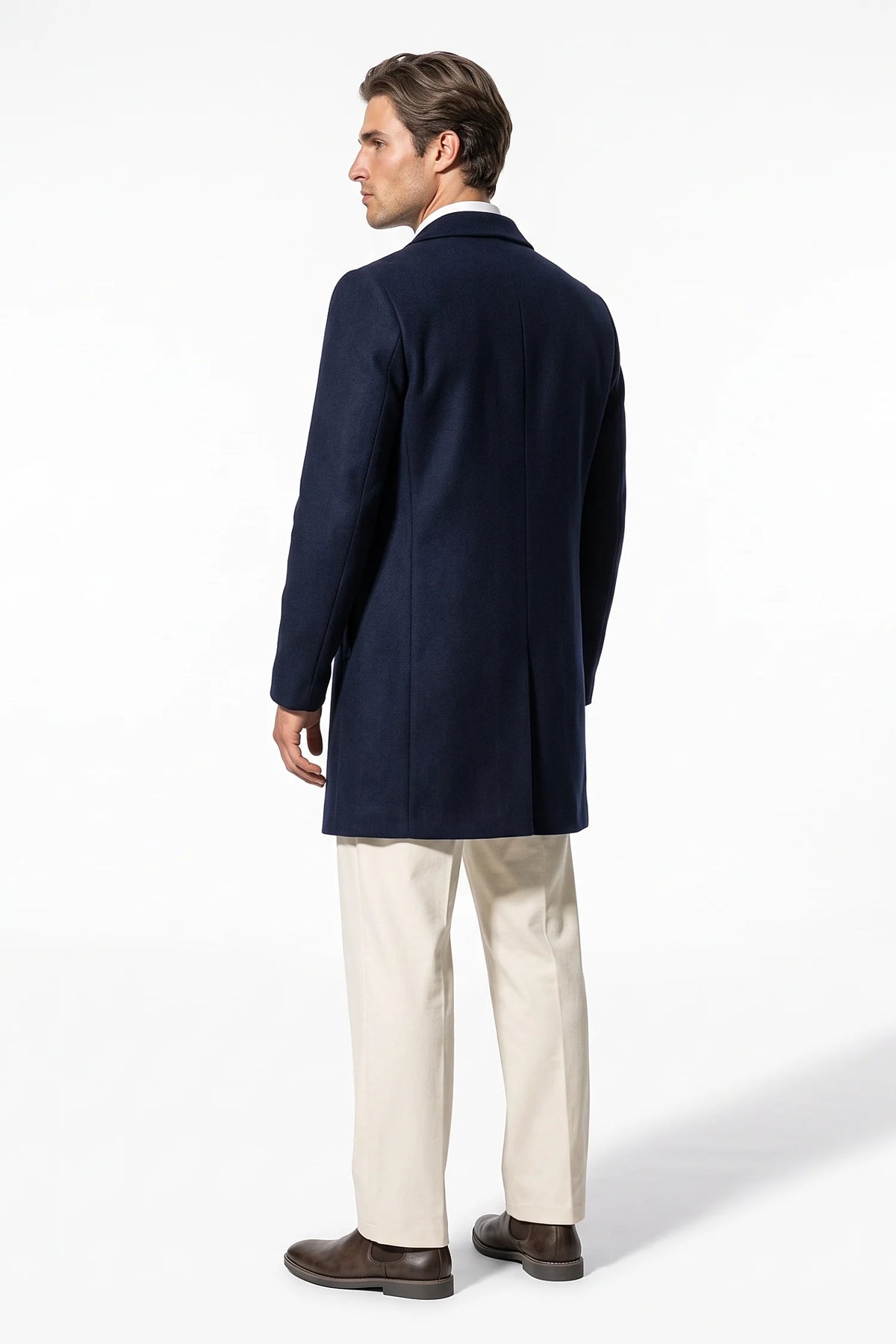 Cappotto Uomo Lungo Monopetto Revers a Lancia Invernale Caldo
