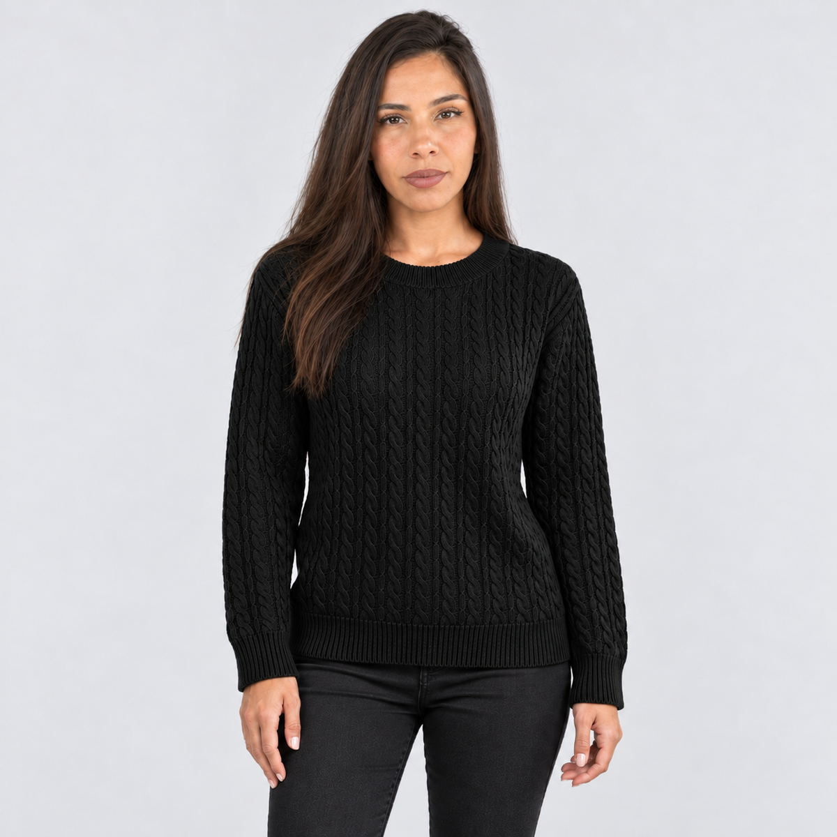 Maglione Donna Girocollo a Coste Taglio Dritto Leggero