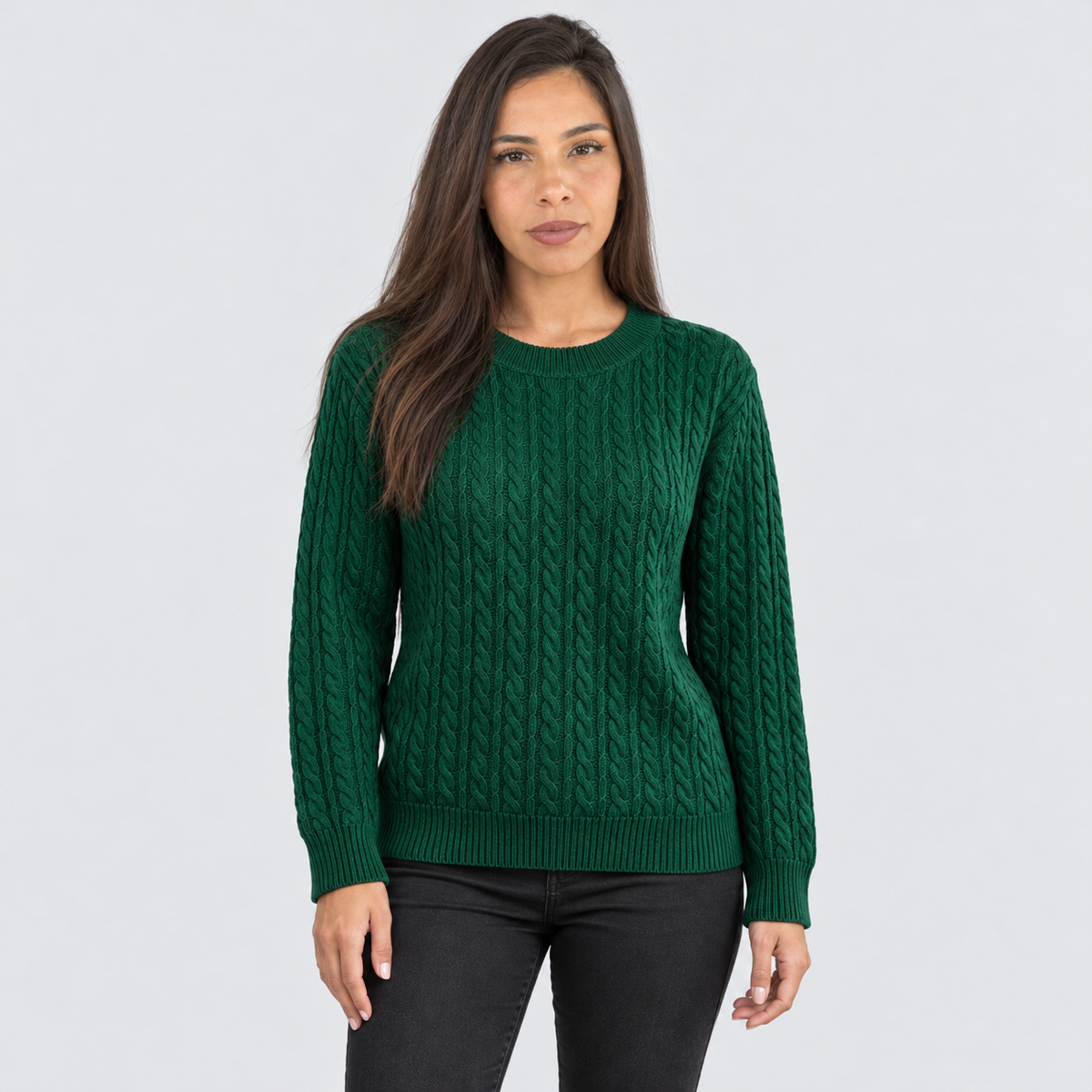 Maglione Donna Girocollo a Coste Taglio Dritto Leggero