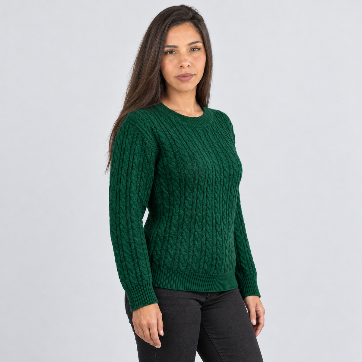 Maglione Donna Girocollo a Coste Taglio Dritto Leggero