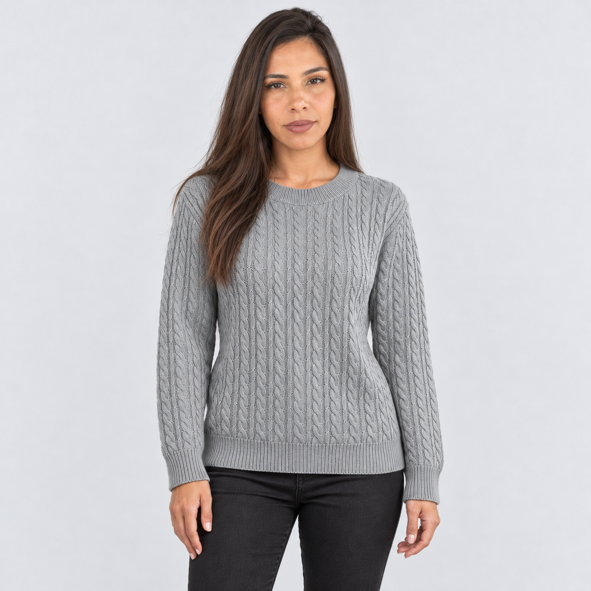 Maglione Donna Girocollo a Coste Taglio Dritto Leggero