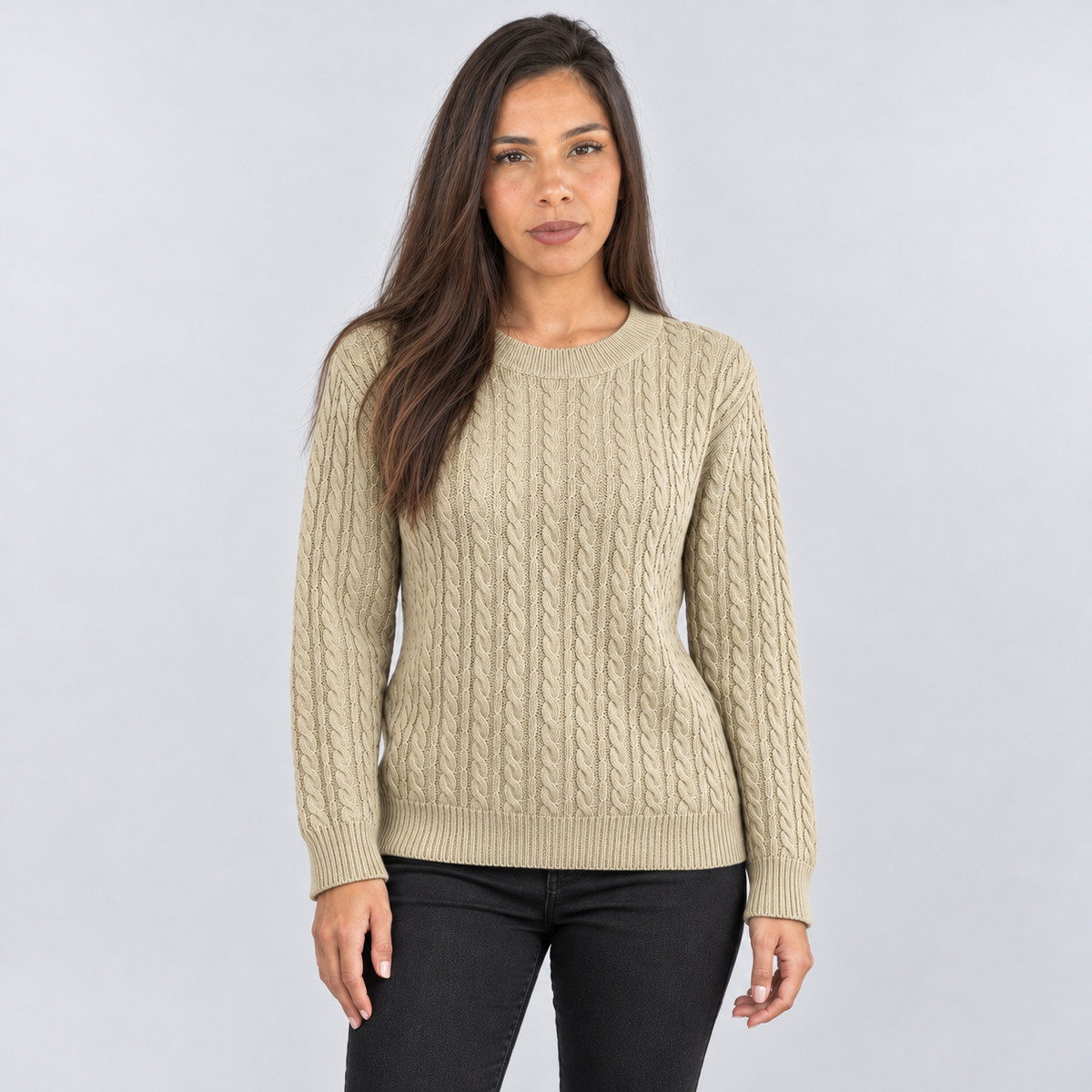 Maglione Donna Girocollo a Coste Taglio Dritto Leggero