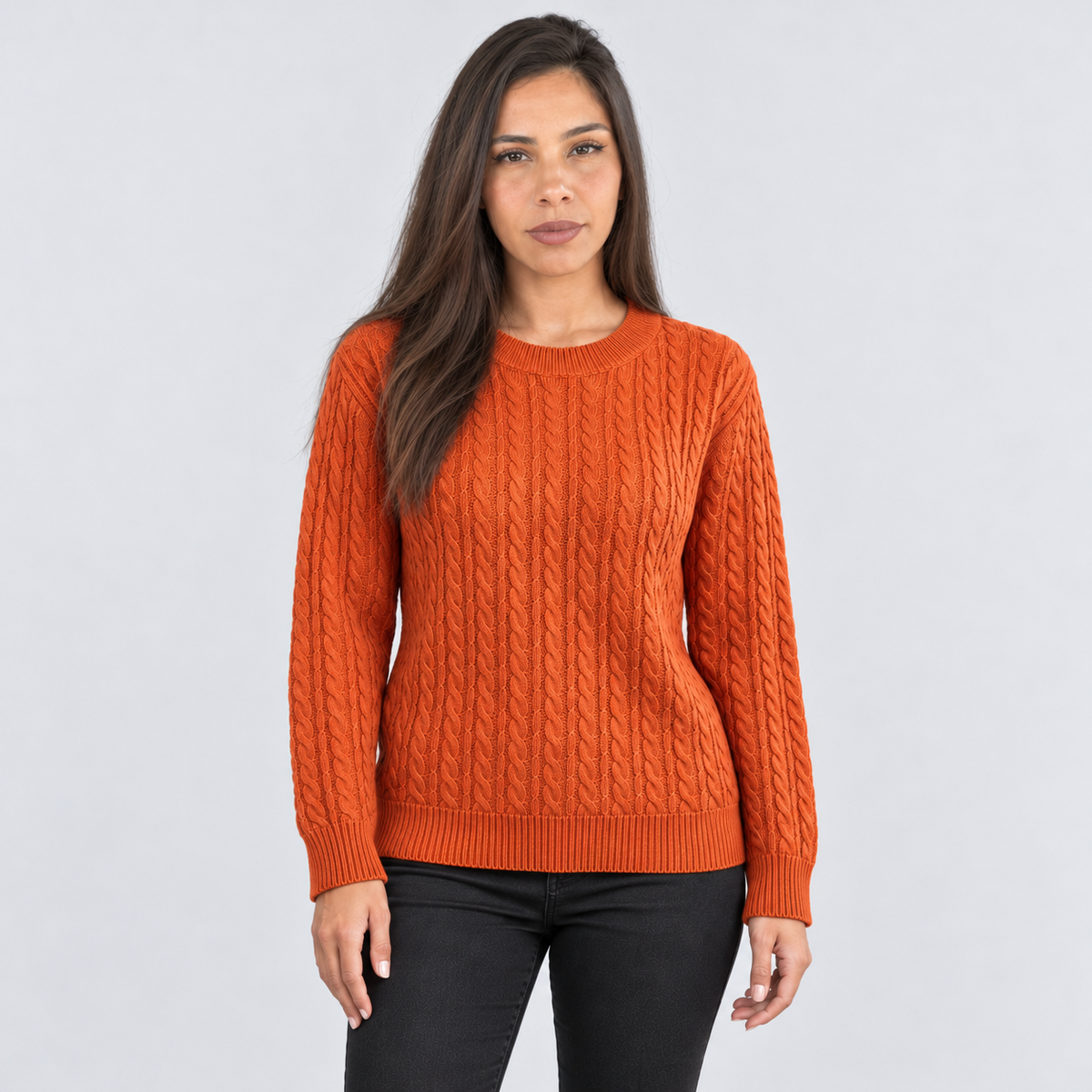 Maglione Donna Girocollo a Coste Taglio Dritto Leggero