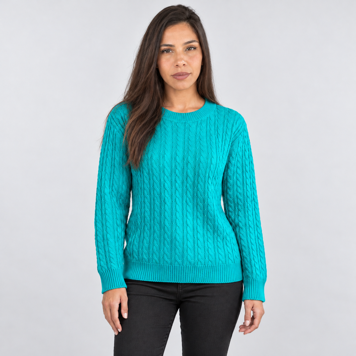 Maglione Donna Girocollo a Coste Taglio Dritto Leggero