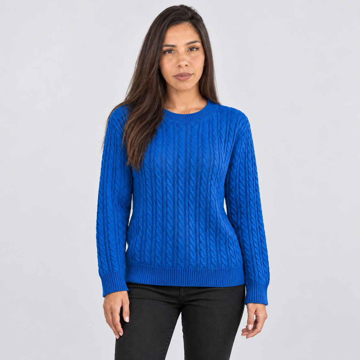Maglione Donna Girocollo a Coste Taglio Dritto Leggero