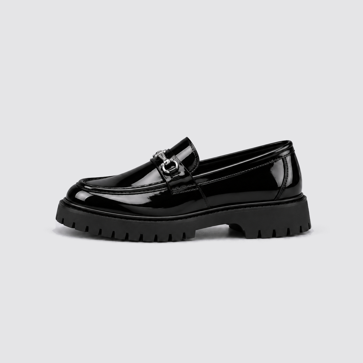Mocassini Uomo Suola Chunky Slip-On Effetto Pelle Hardware Metallo