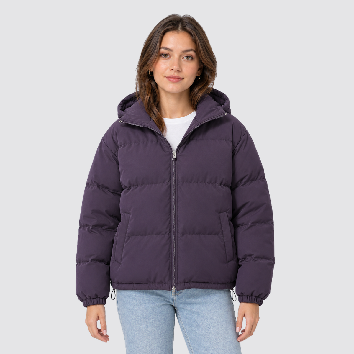 Giacca Imbottita Unisex in Cotone con Cappuccio Otto Colori