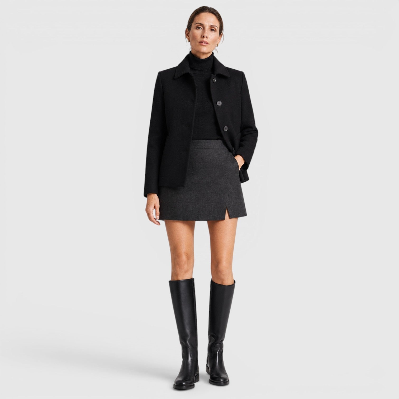 Stivali Donna al Ginocchio con Zip Tacco Medio Classici