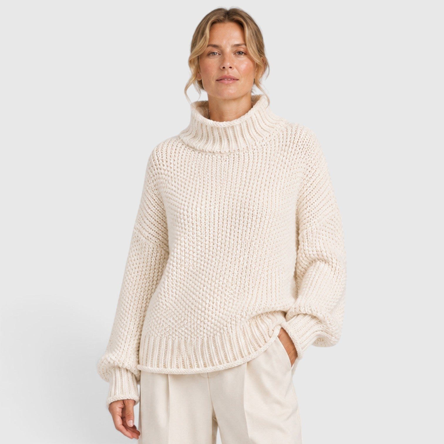 Maglione Donna Dolcevita Morbido in Maglia Quotidiano