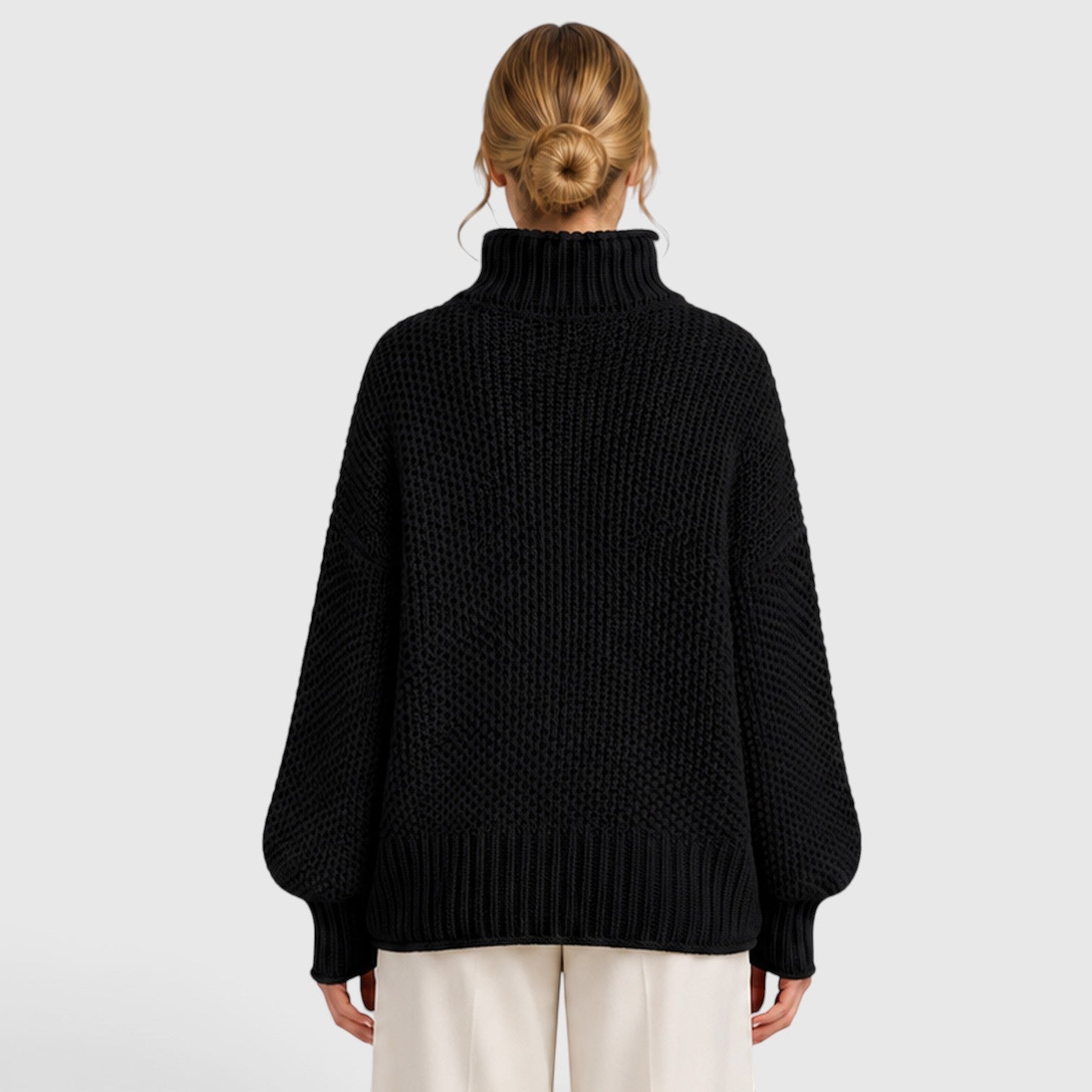 Maglione Donna Dolcevita Morbido in Maglia Quotidiano