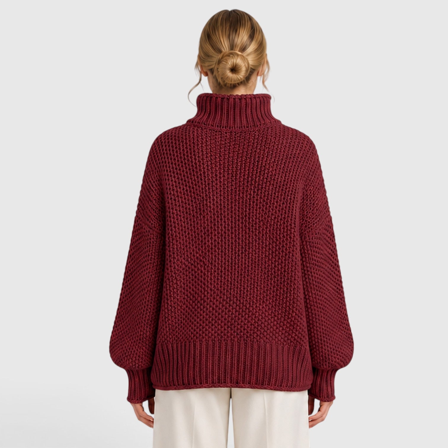 Maglione Donna Dolcevita Morbido in Maglia Quotidiano