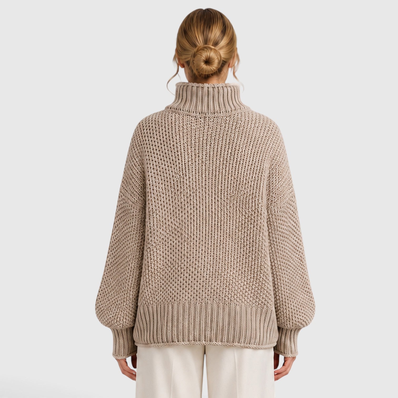 Maglione Donna Dolcevita Morbido in Maglia Quotidiano