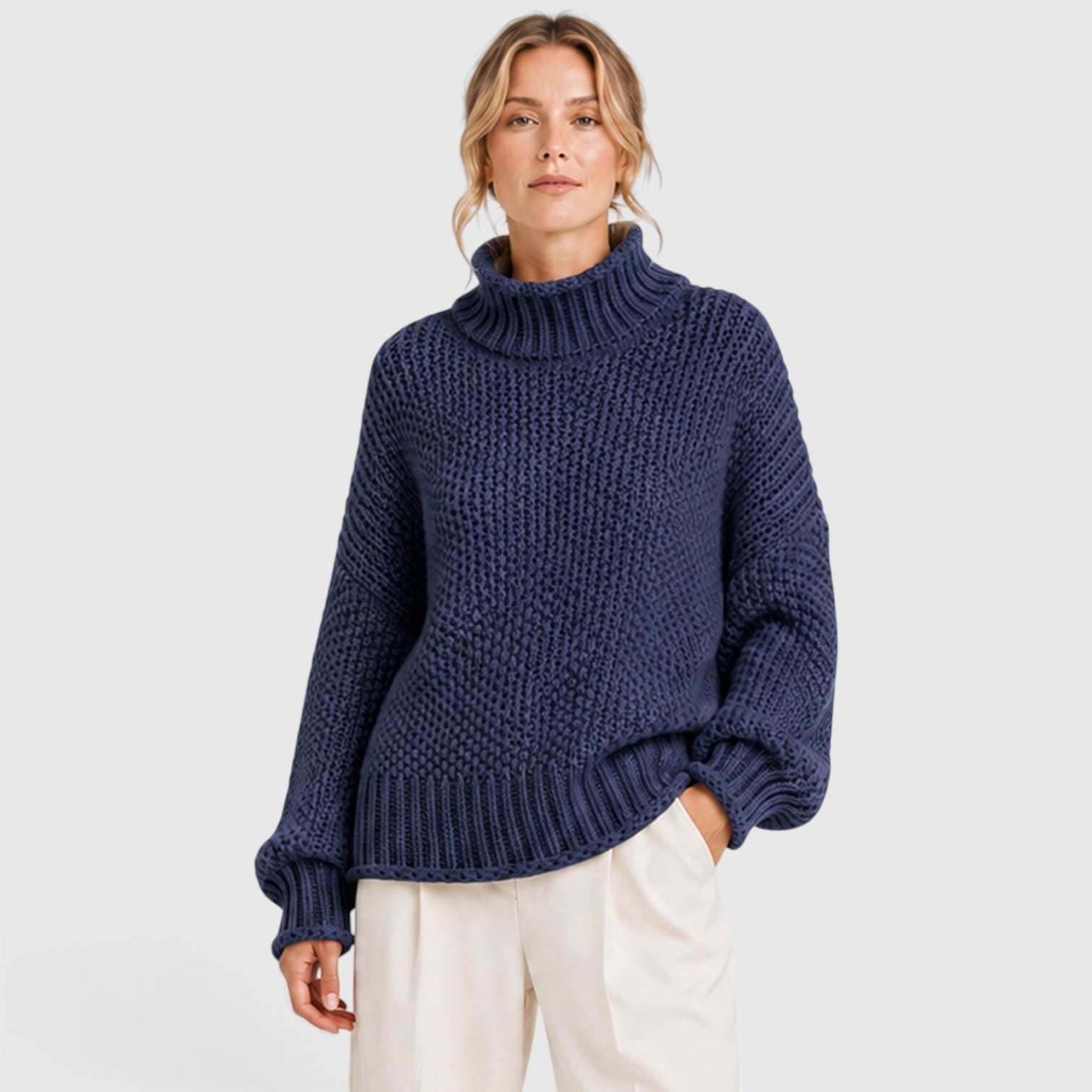 Maglione Donna Dolcevita Morbido in Maglia Quotidiano